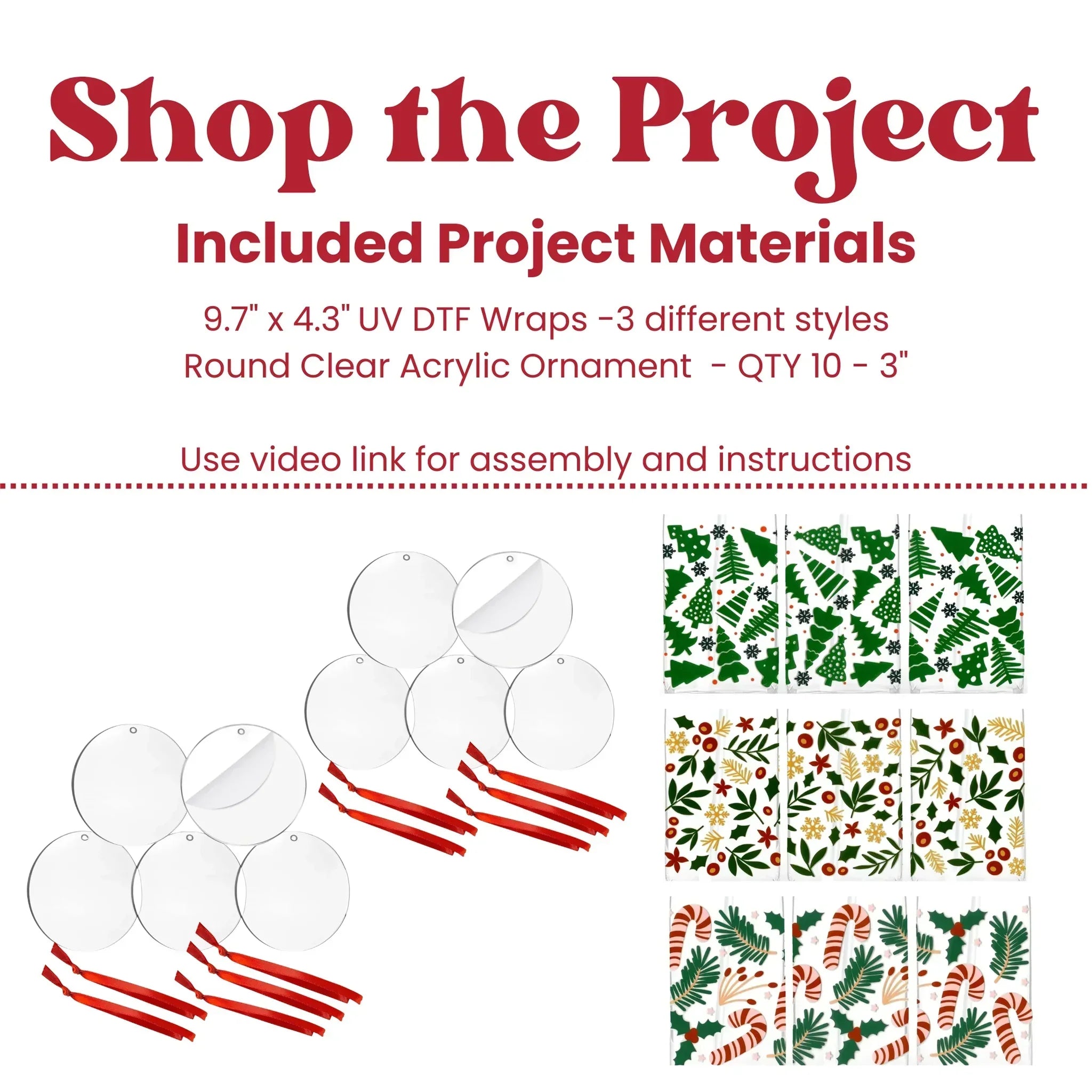 Image of Classic Holiday Ornaments (Makes 10) sold at Master Maker Crafts. Wholesale prices and fast shipping.