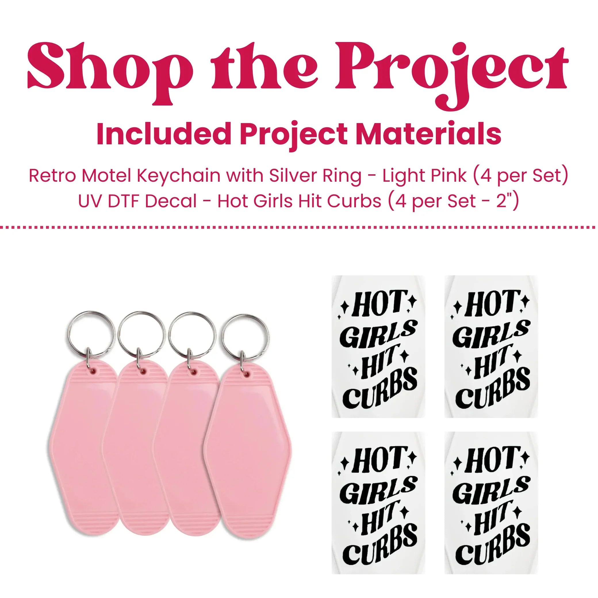 Image of UV DTF Hit Curbs Motel Keychain Kit (Makes 4) sold at Master Maker Crafts. Wholesale prices and fast shipping.