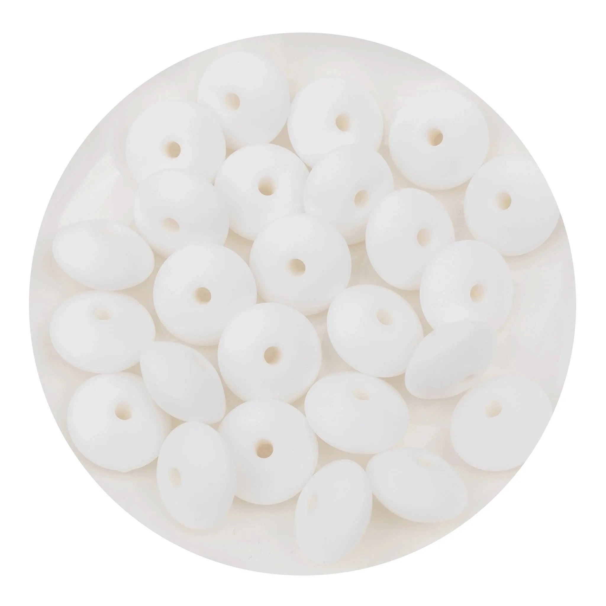 Silicone Bead Lentil Disc - Snow (5 Piece) - DIY Craft Warehouse DIY Craft Warehouse