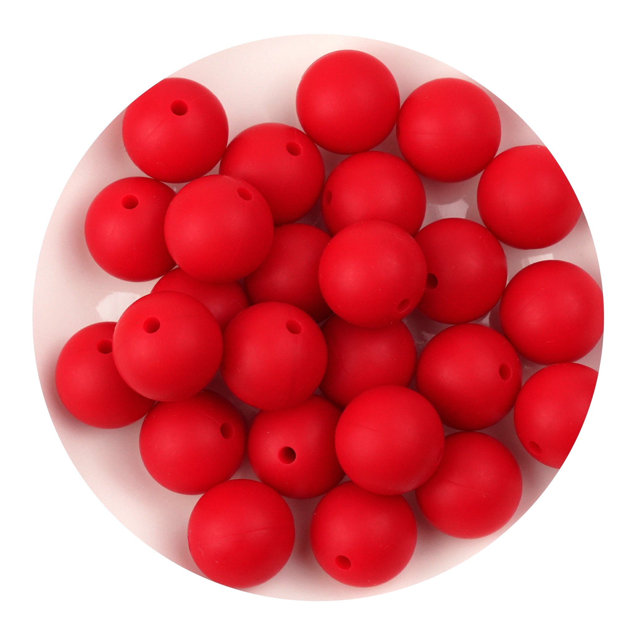 Master Maker Crafts -  Silicone Bead Round - Scarlet Red (5 Beads - 15mm) DIY Craft Warehouse