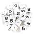 White silicone craft beads with black number 5, Master Maker Crafts wholesale Ohio DIY Craft Warehouse