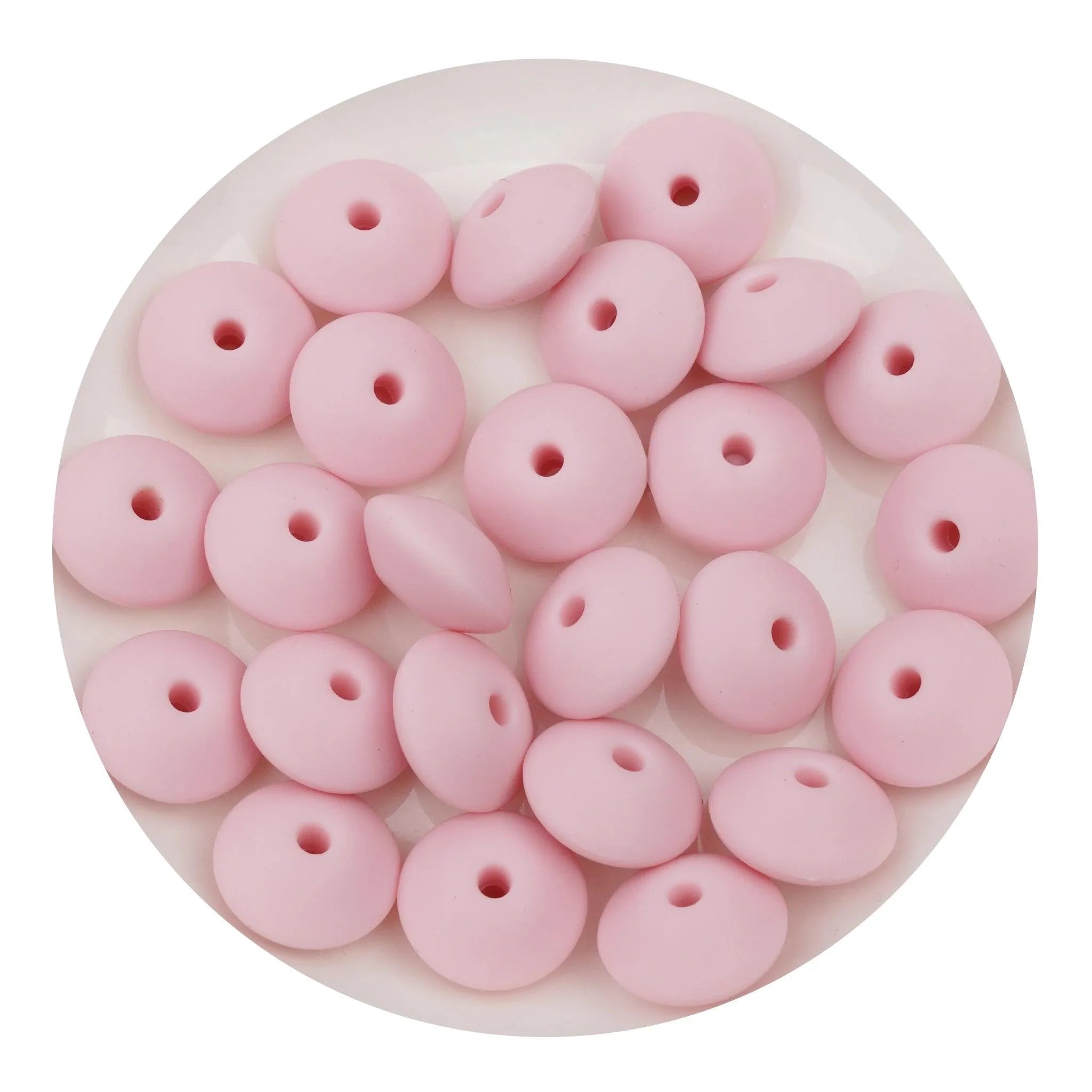 Silicone Bead Lentil Disc - Light Pink (5 Piece) - DIY Craft Warehouse DIY Craft Warehouse
