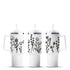 Sketched flowers on white tumblers, Master Maker Crafts wholesale craft supplies, fast shipping Ohio DIY Craft Warehouse