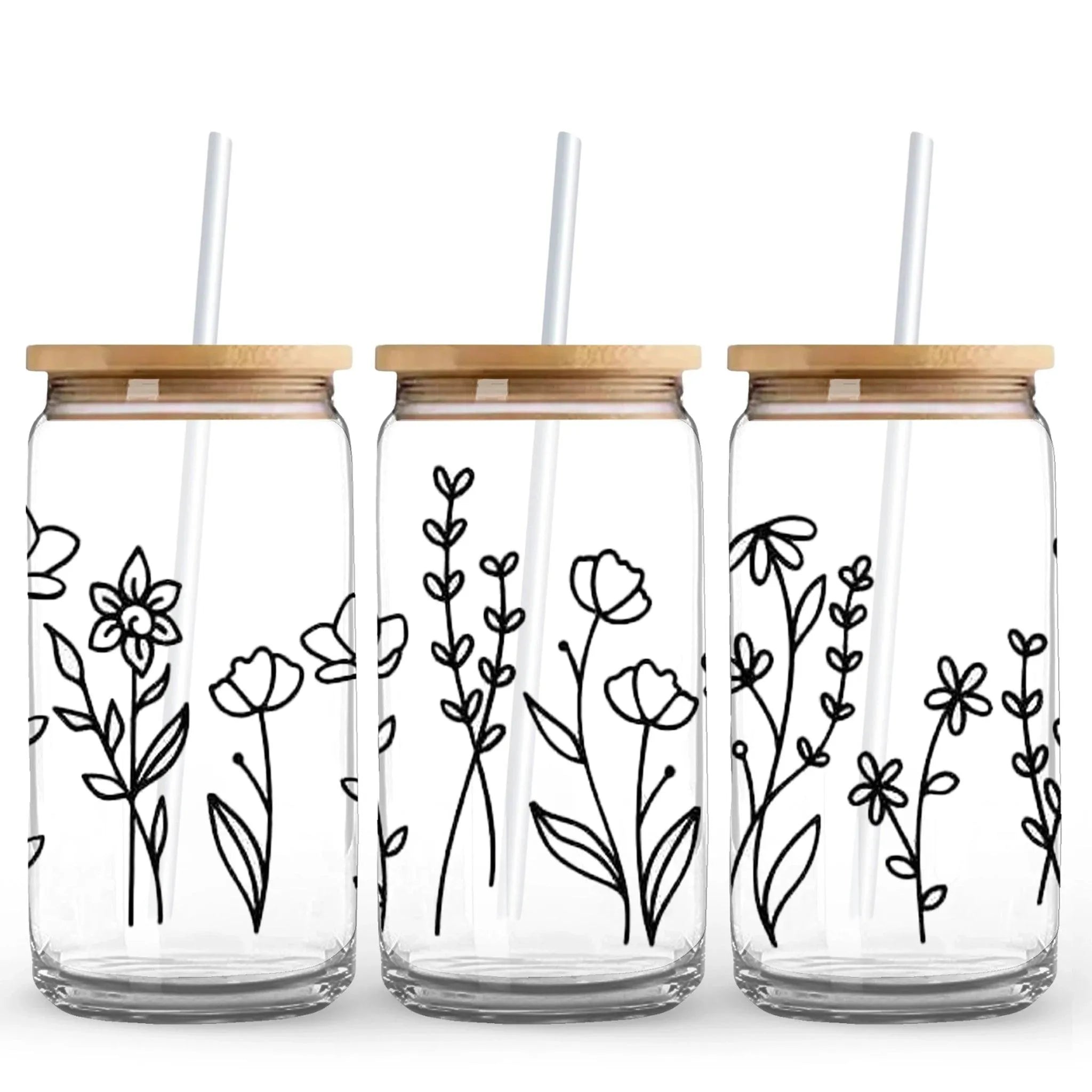 UV DTF Wrap - Sketched Flowers - DIY Craft Warehouse DIY Craft Warehouse