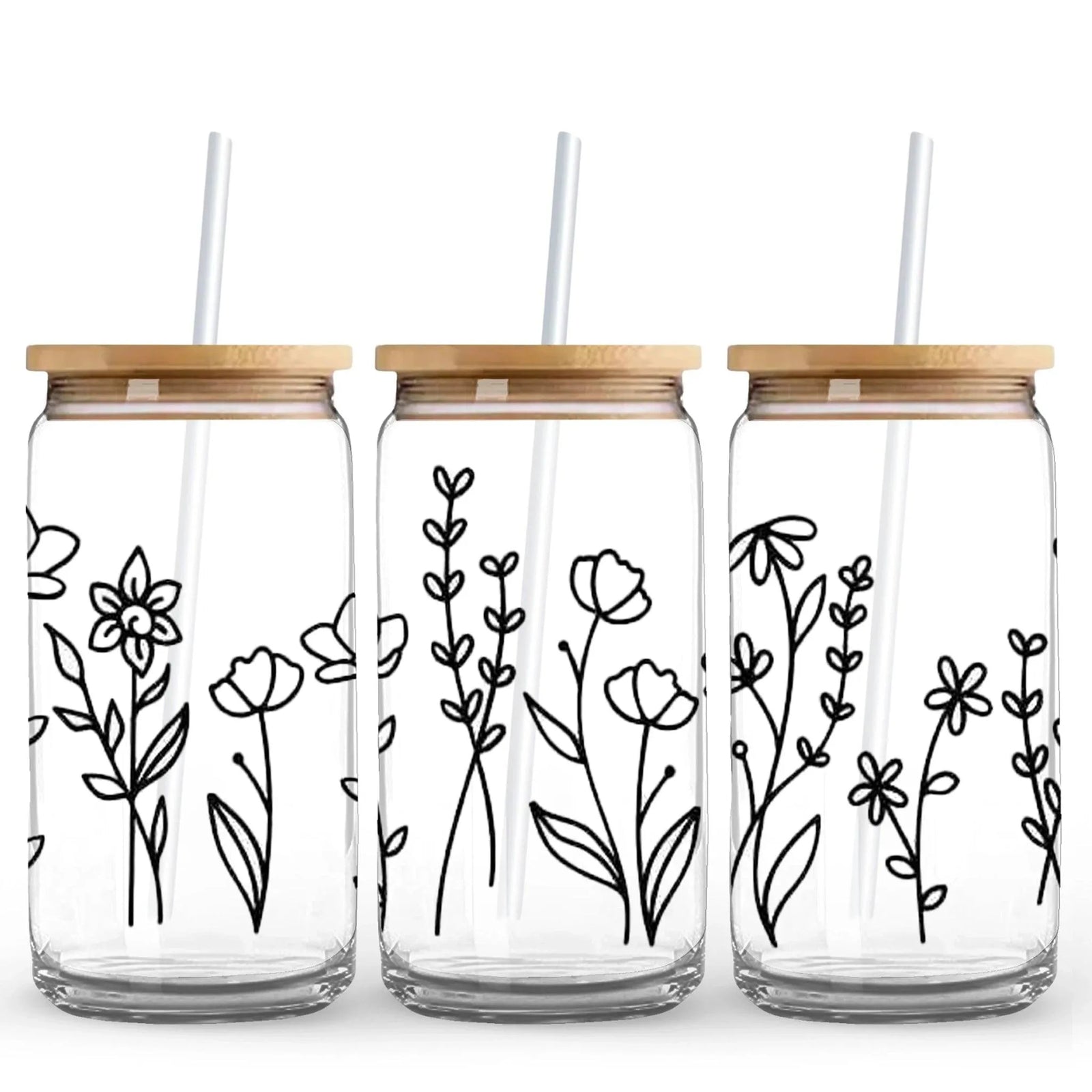 UV DTF Wrap - Sketched Flowers - DIY Craft Warehouse