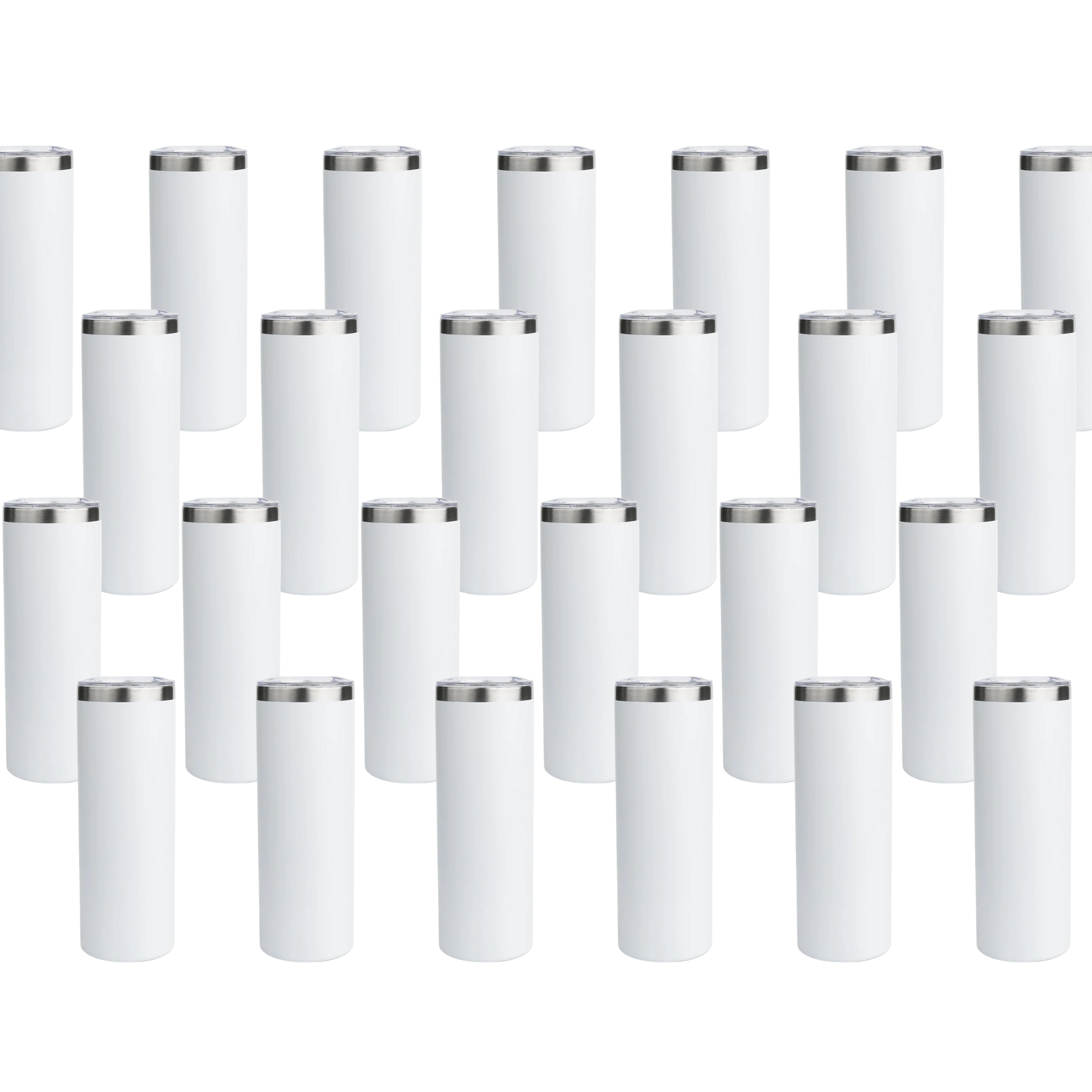 Master Maker Crafts -  20 oz Tall Skinny Tumbler - Snow White (25 Piece CASE) | Master Maker Crafts - Wholesale Craft Supplies - Fast Shipping from Ohio DIY Craft Warehouse
