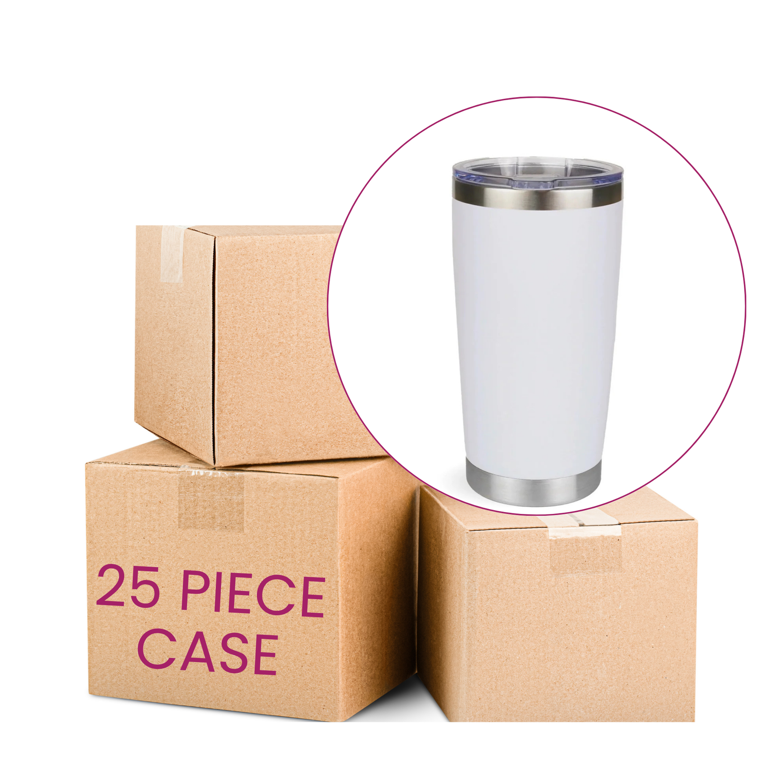 Master Maker Crafts -  20 oz Travel Tumbler - Snow White (25 Piece CASE) | Master Maker Crafts - Wholesale Craft Supplies - Fast Shipping from Ohio