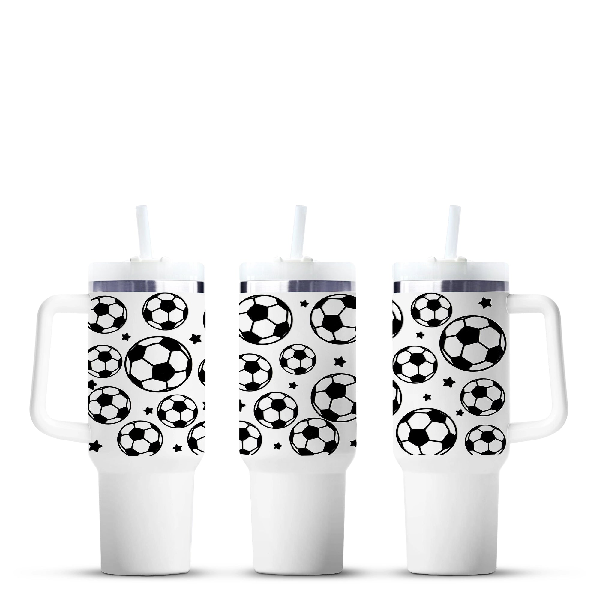 Soccer ball print tumblers, Master Maker Crafts wholesale, fast shipping Ohio DIY Craft Warehouse