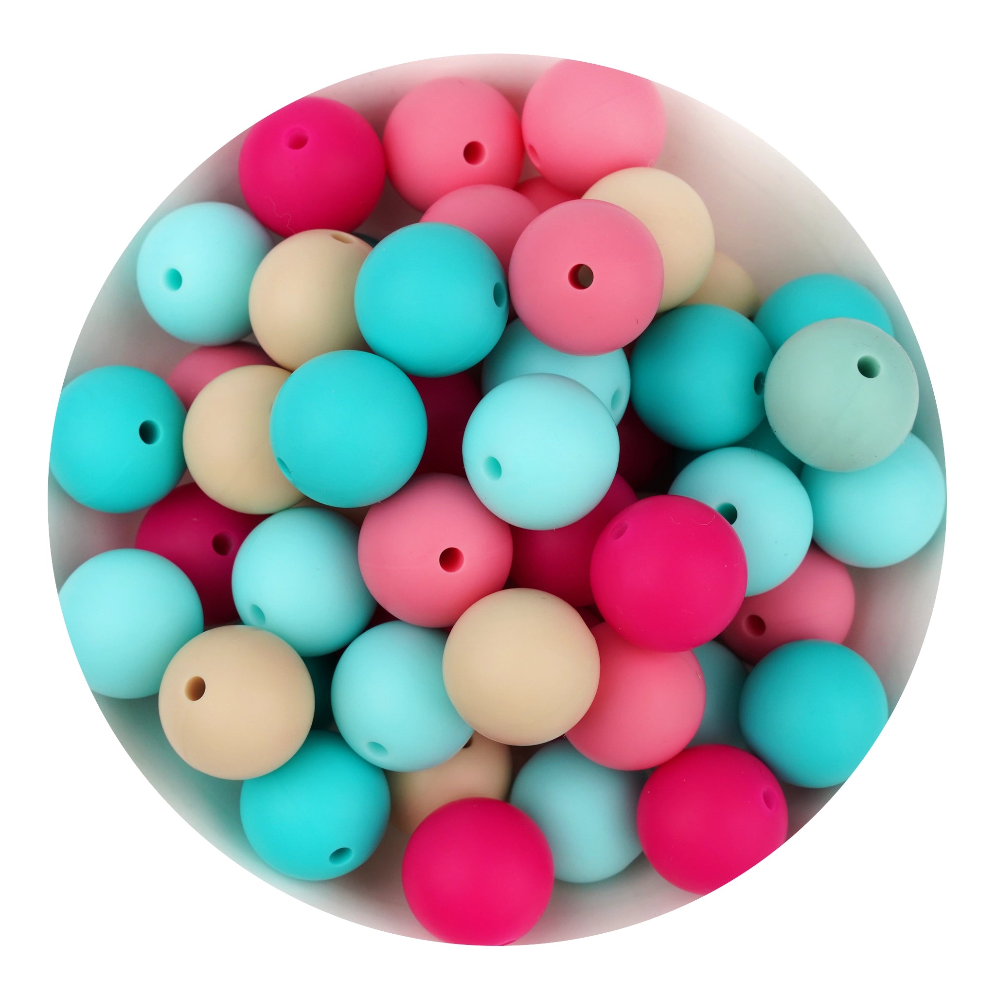 Colorful silicone round beads in a bowl, Master Maker Crafts wholesale craft supplies Ohio DIY Craft Warehouse