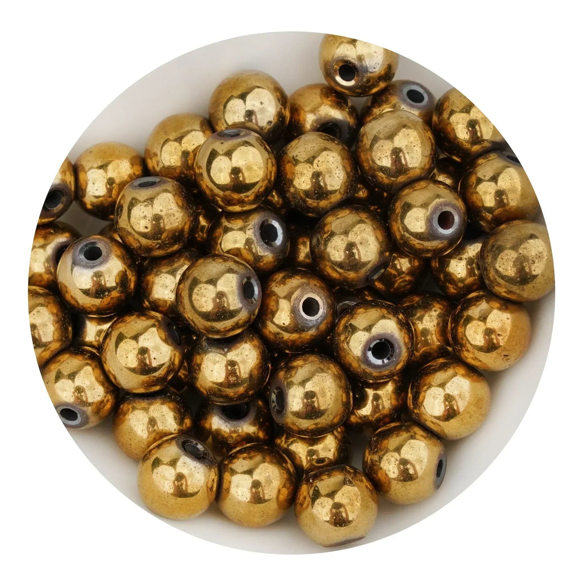 Makerbead String Stone String Beads - Metallic Gold (93 Beads - 4mm) | Bulk Prices ...