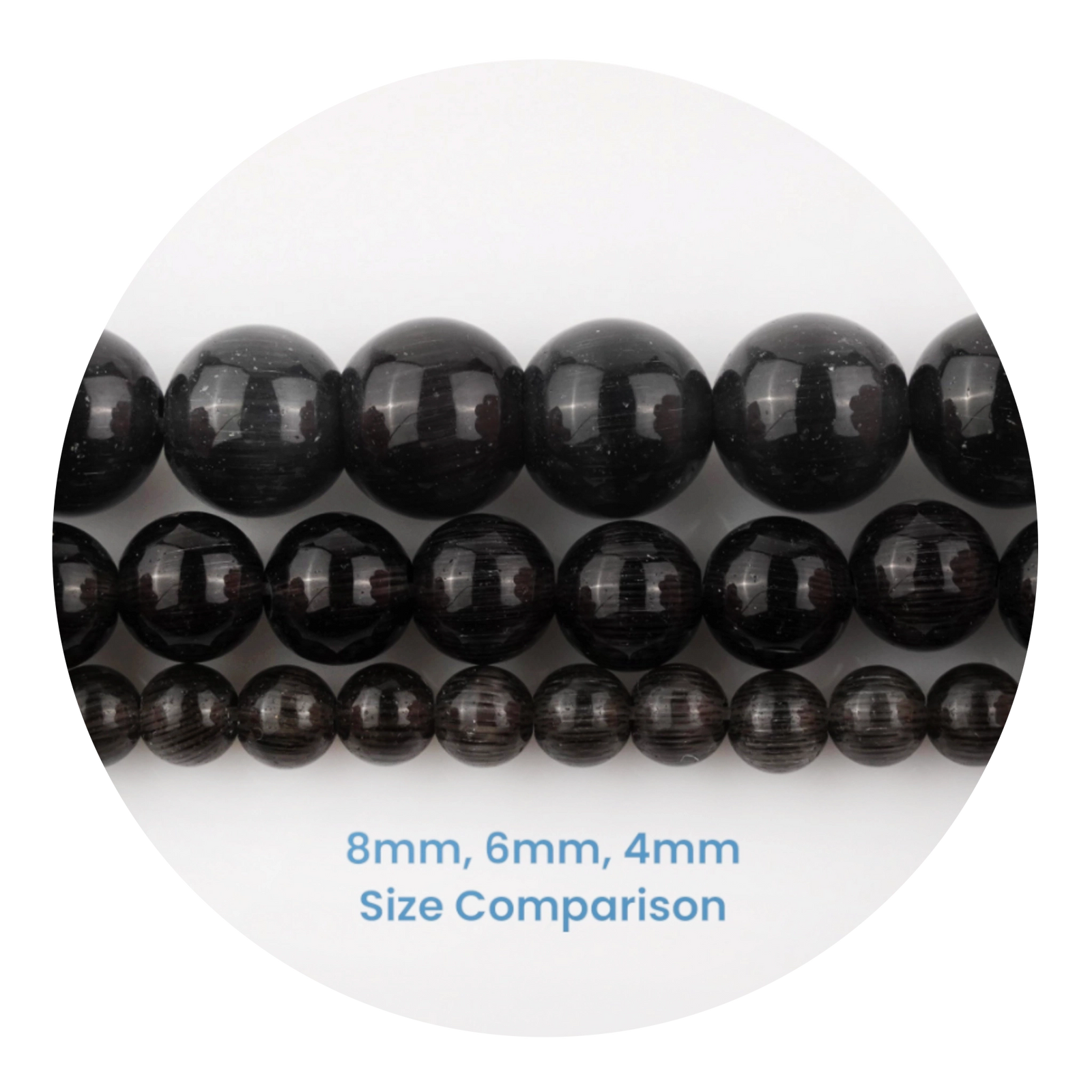 Master Maker Crafts -  Stone String Beads - Black (93 Beads - 4mm)