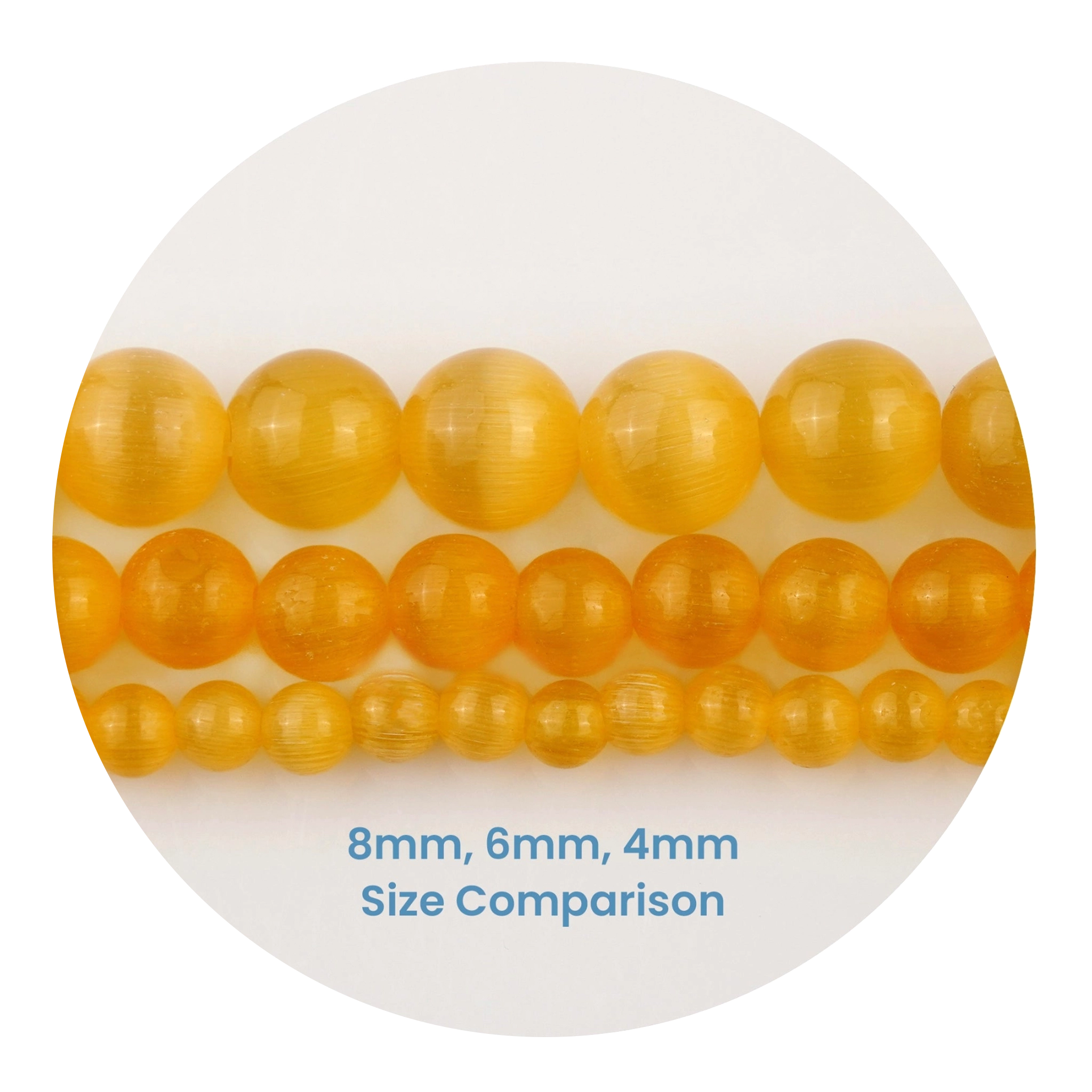 Golden yellow stone string beads in 8mm, 6mm, 4mm sizes, Master Maker Crafts Ohio wholesale DIY Craft Warehouse