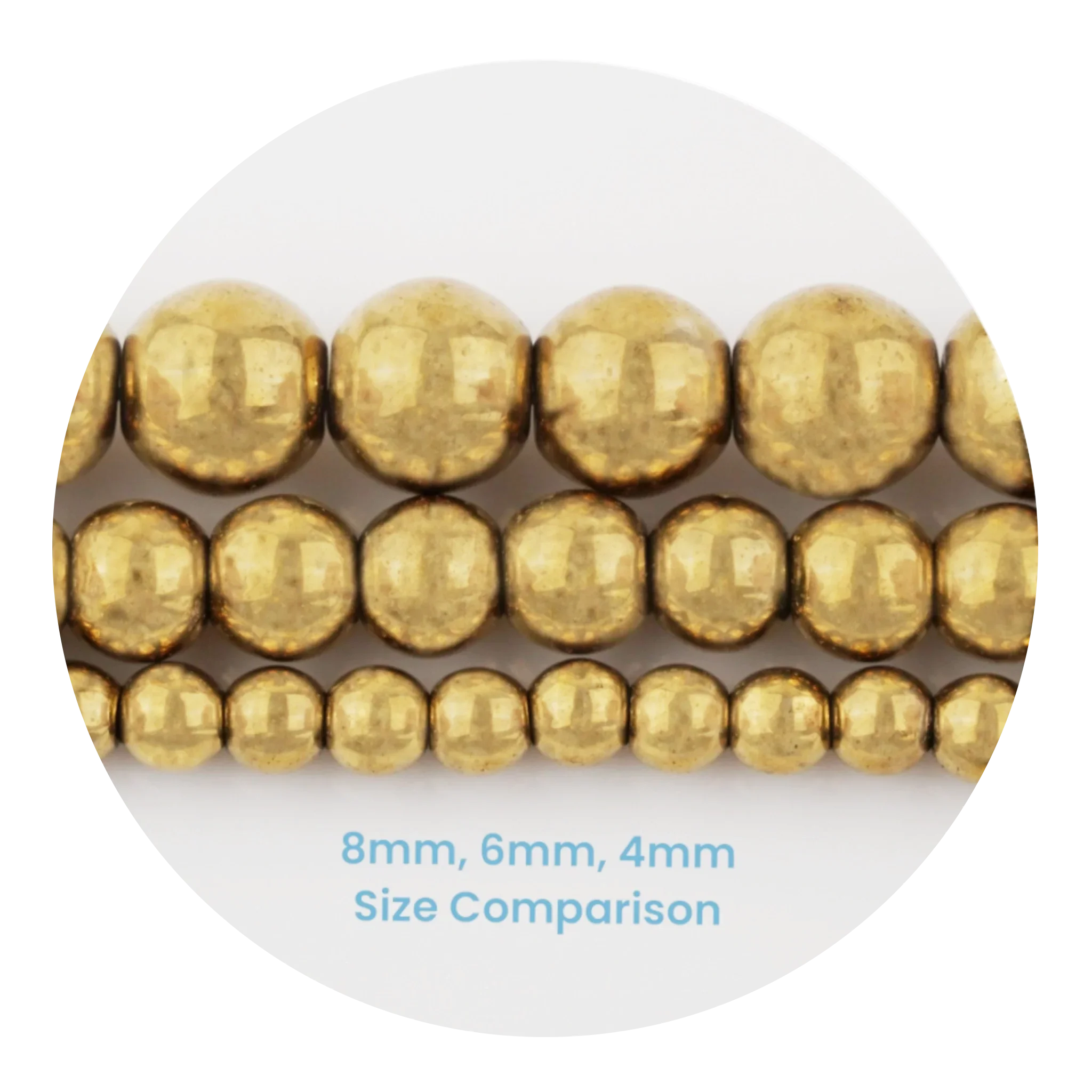 Makerbead String Stone String Beads - Metallic Gold (48 Beads - 8mm) | Bulk Prices ...