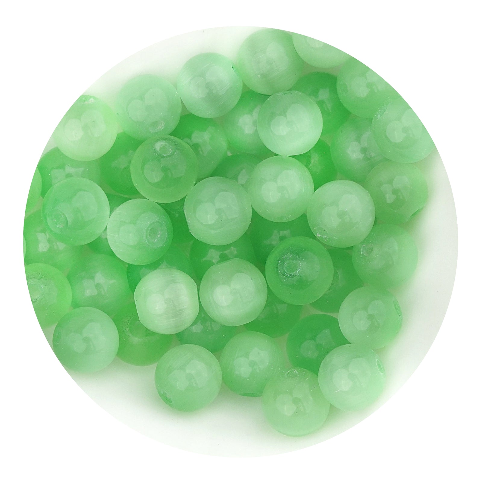 Mint green stone string beads on white plate, Master Maker Crafts, wholesale craft supplies Ohio