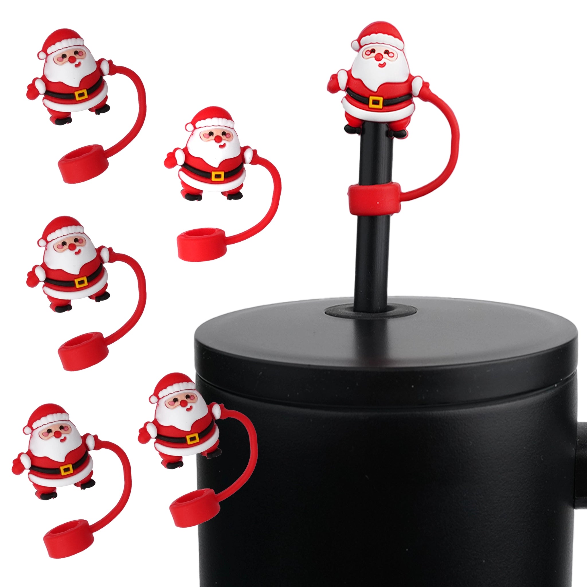 Master Maker Crafts -  Silicone Straw Topper - Santa Clause (5 Toppers) | Master Maker Crafts - Wholesale Craft Supplies - Fast Shipping from Ohio DIY Craft Warehouse