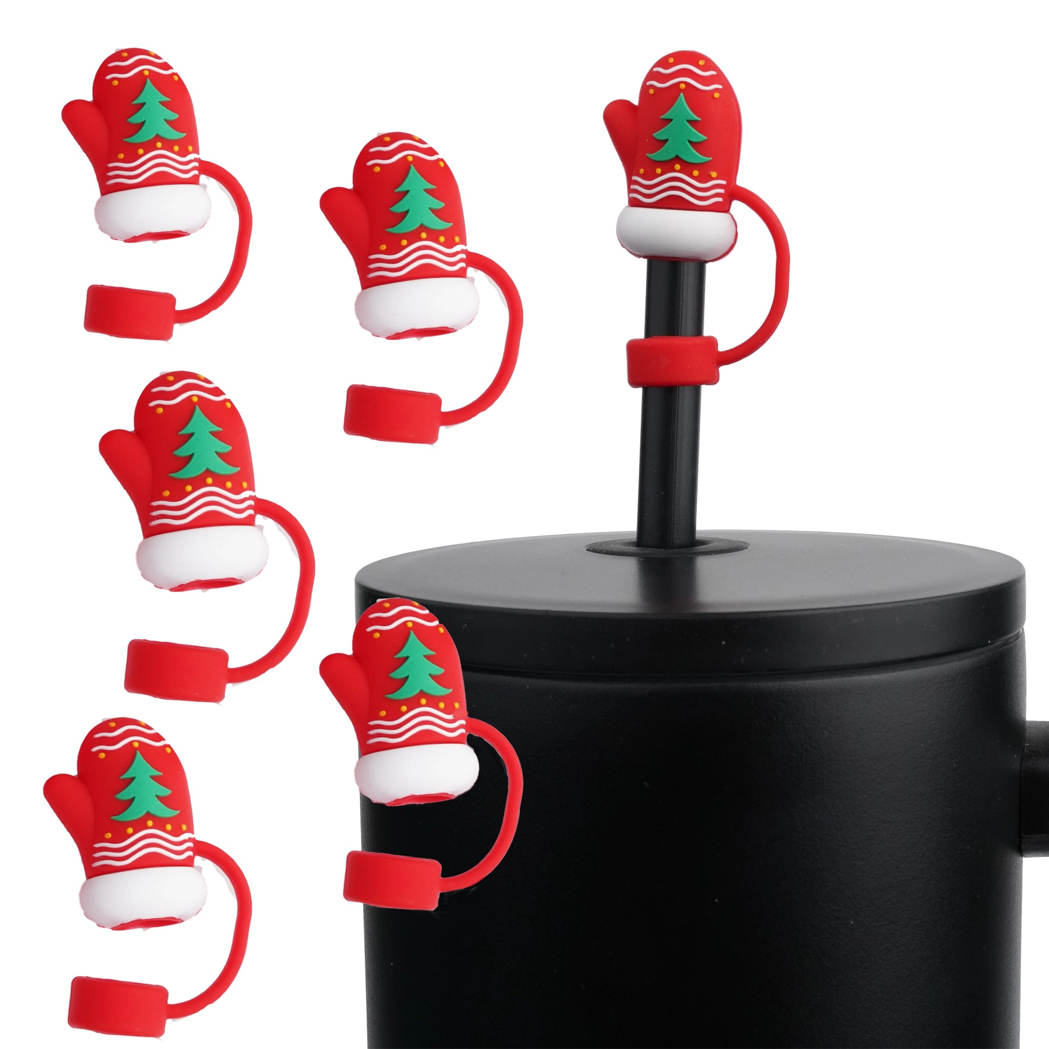 Master Maker Crafts -  Silicone Straw Topper - Mitten Red (5 Toppers) | Master Maker Crafts - Wholesale Craft Supplies - Fast Shipping from Ohio DIY Craft Warehouse