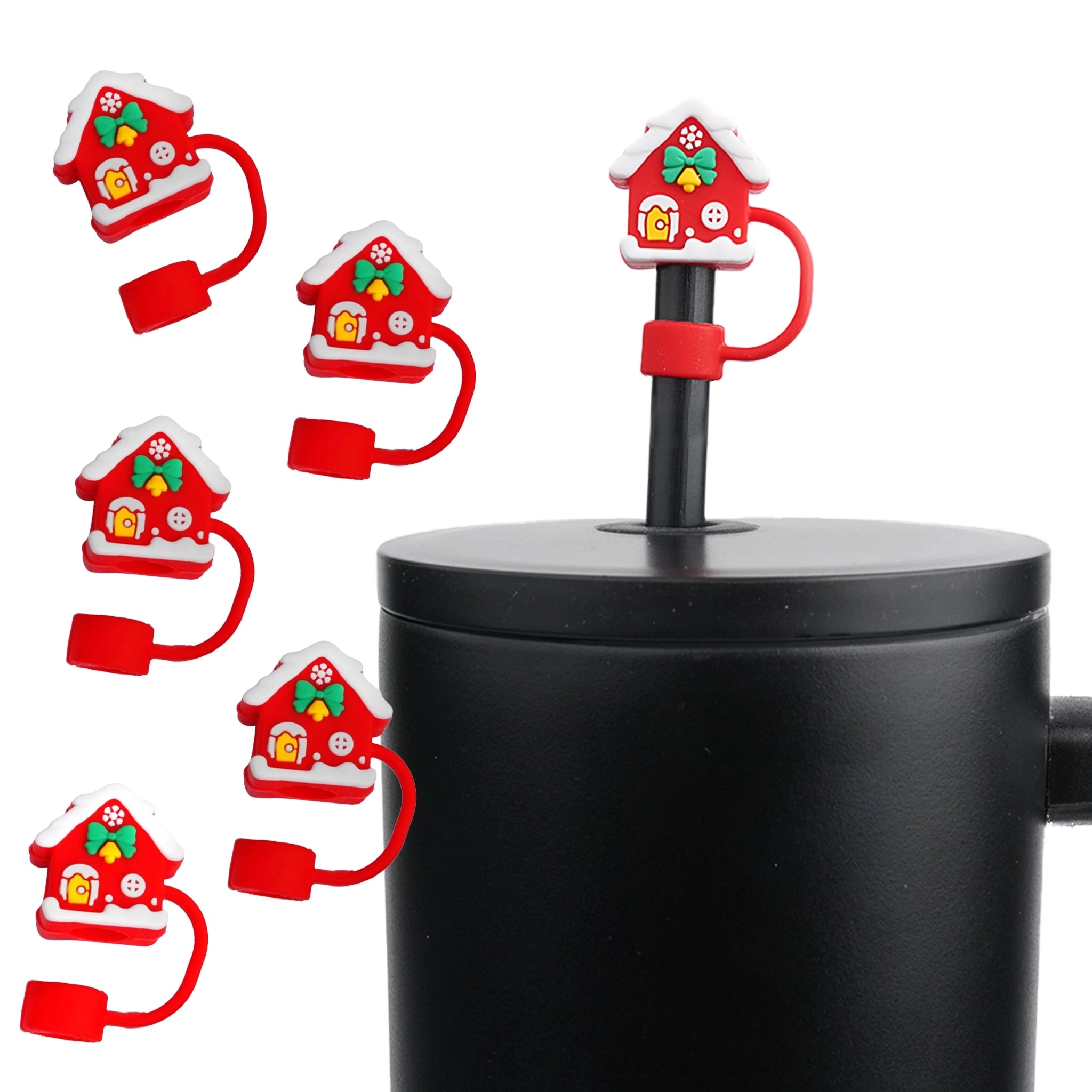 Master Maker Crafts -  Silicone Straw Topper - Snowy House (5 Toppers) | Master Maker Crafts - Wholesale Craft Supplies - Fast Shipping from Ohio DIY Craft Warehouse