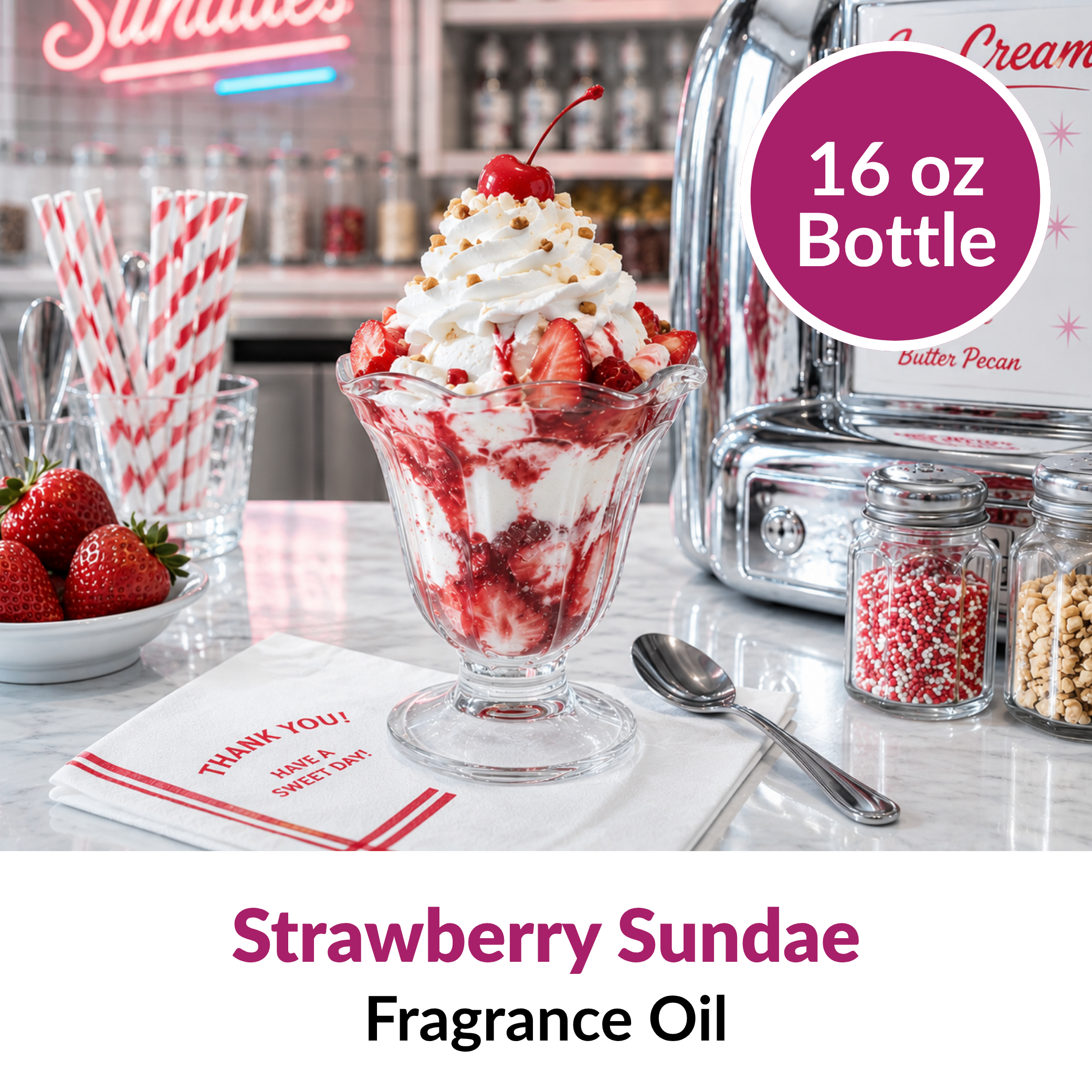 Strawberry Sundae Fragrance Oil (16 oz)