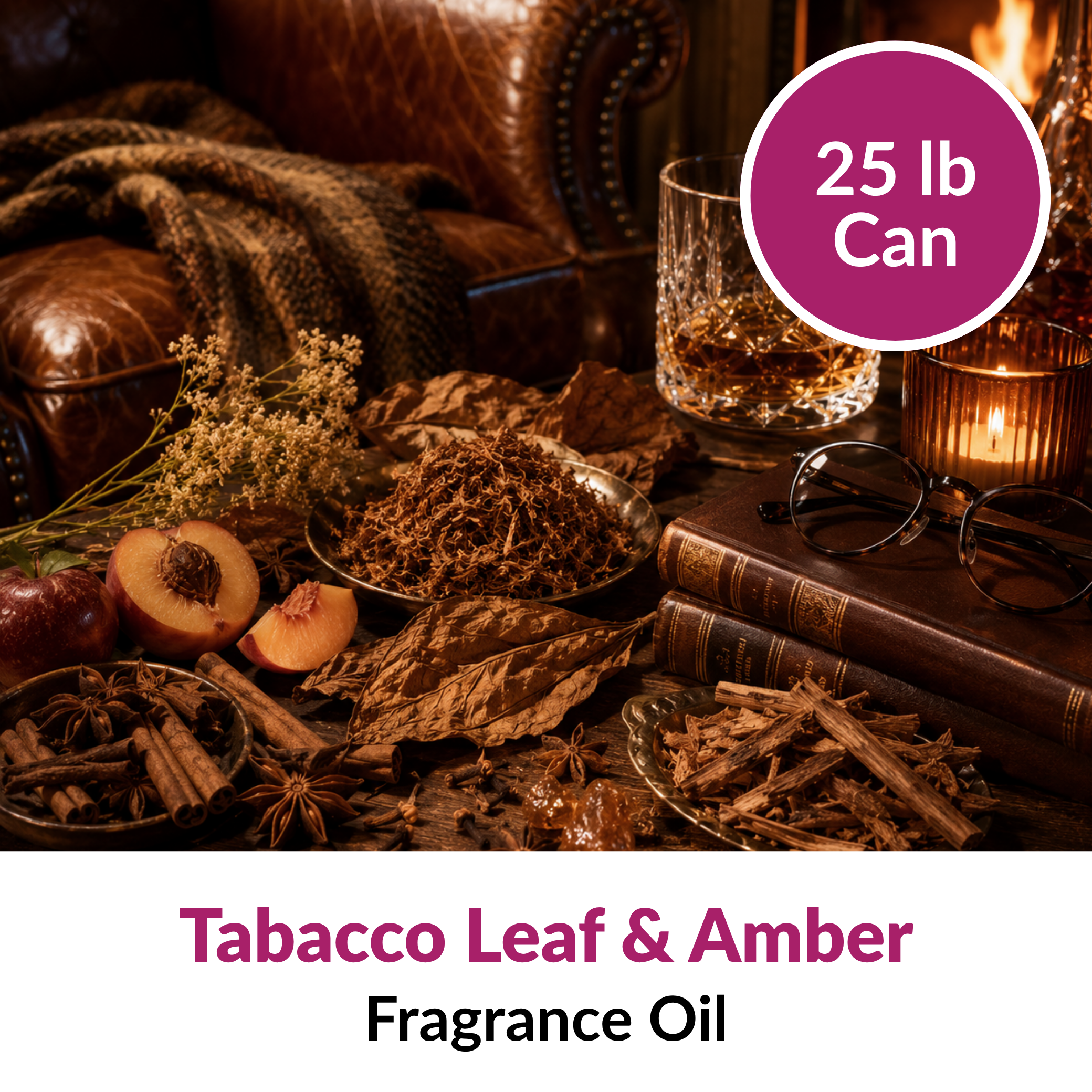 Image of Tobacco Leaf & Amber Fragrance Oil (25 lbs) sold at Master Maker Crafts. Wholesale prices and fast shipping.