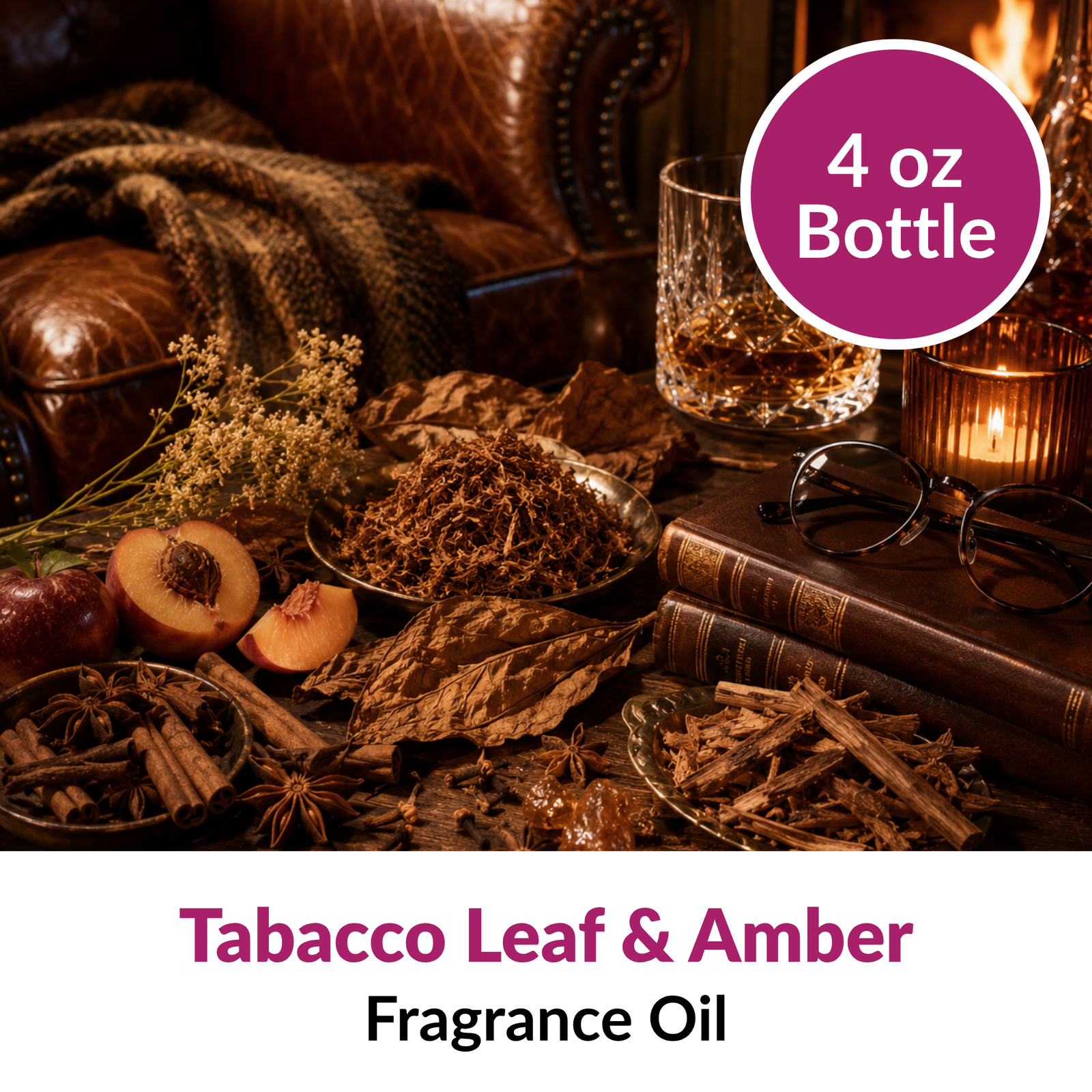 Image of Tobacco Leaf & Amber Fragrance Oil (4 oz) sold at Master Maker Crafts. Wholesale prices and fast shipping.