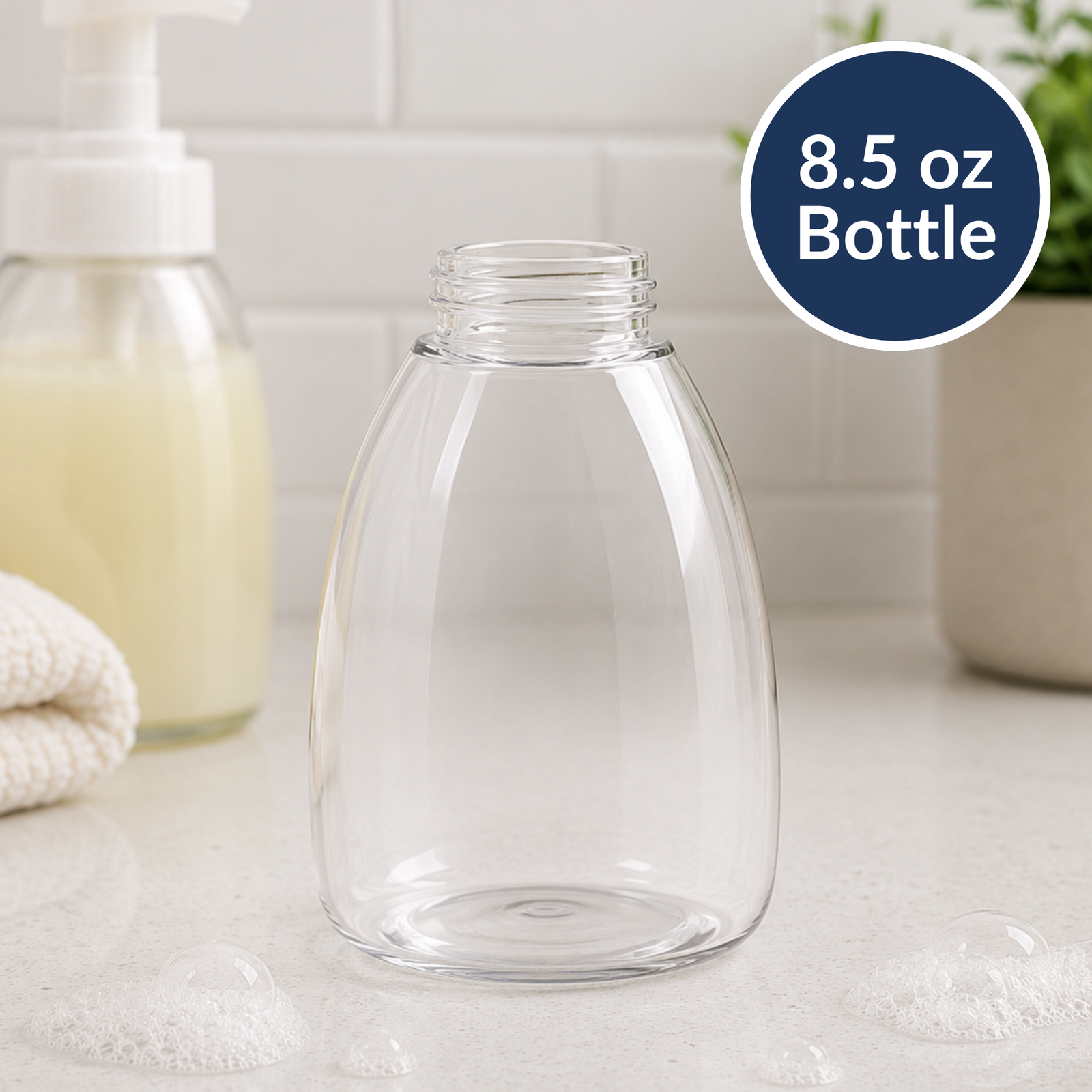 Tabletop Foamer Clear PET Bottle 8.5 oz - 40mm