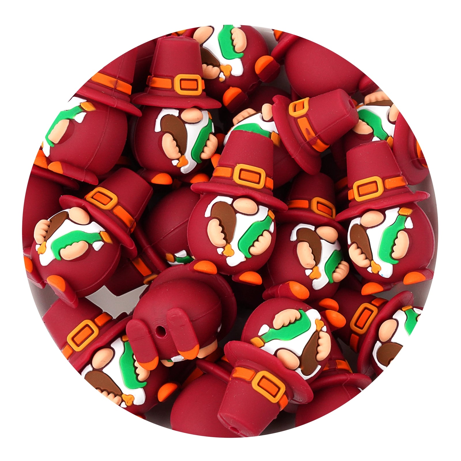 Master Maker Crafts -  Silicone 3D Focal Bead - Thanksgiving Gnome (5 Beads) | Master Maker Crafts - Wholesale Craft Supplies - Fast Shipping from Ohio