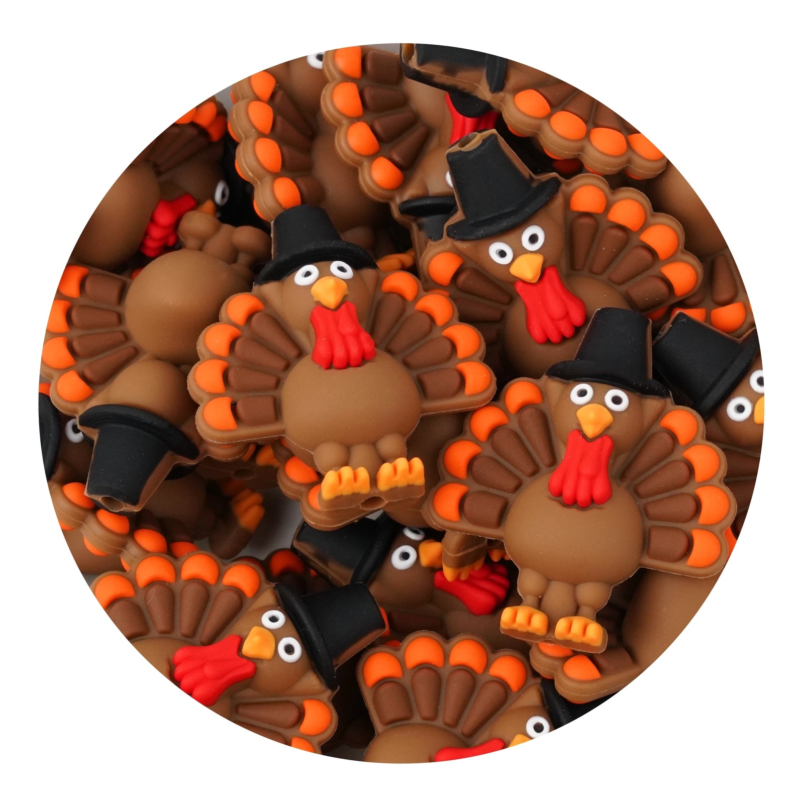 Master Maker Crafts -  Silicone 3D Focal Bead - Thanksgiving Turkey (5 Beads) | Master Maker Crafts - Wholesale Craft Supplies - Fast Shipping from Ohio