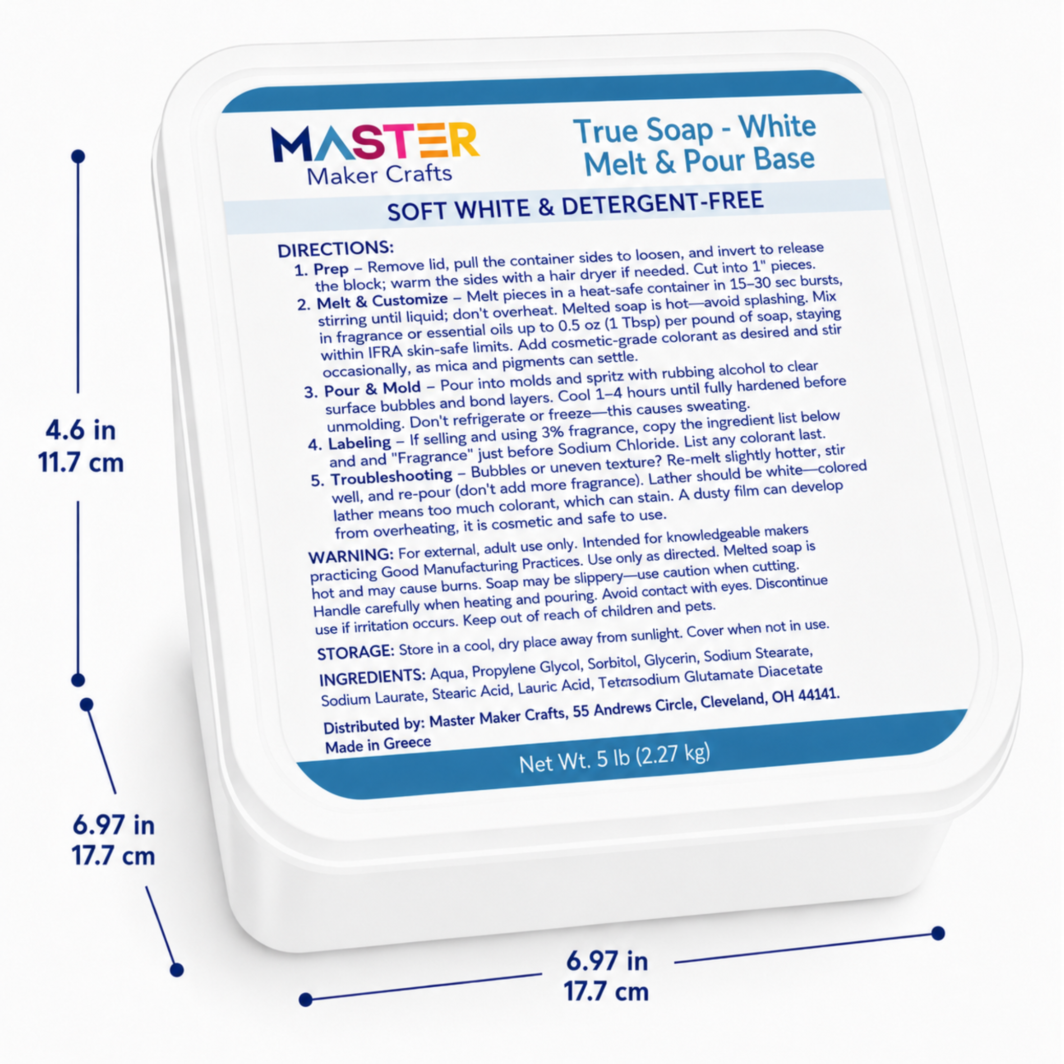 True Soap Melt & Pour Soap Base - White (5 lb Tub)