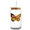 Butterfly and orange floral glass cup with bamboo lid and straw, Master Maker Crafts Ohio DIY Craft Warehouse