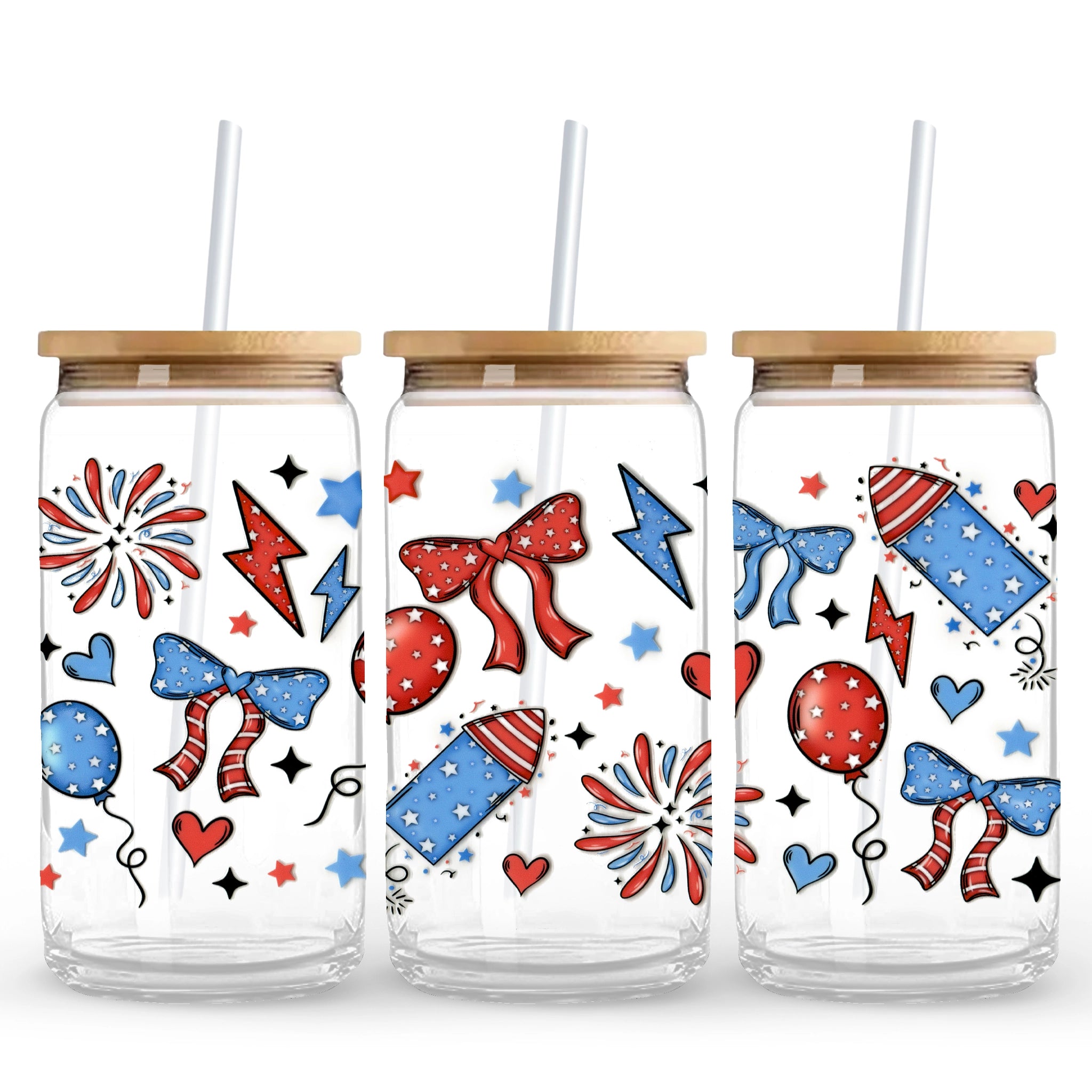 Master Maker Crafts -  UV DTF Wrap Only - Firecrackers 9.7" x 4.3" (Cup NOT Included) DIY Craft Warehouse