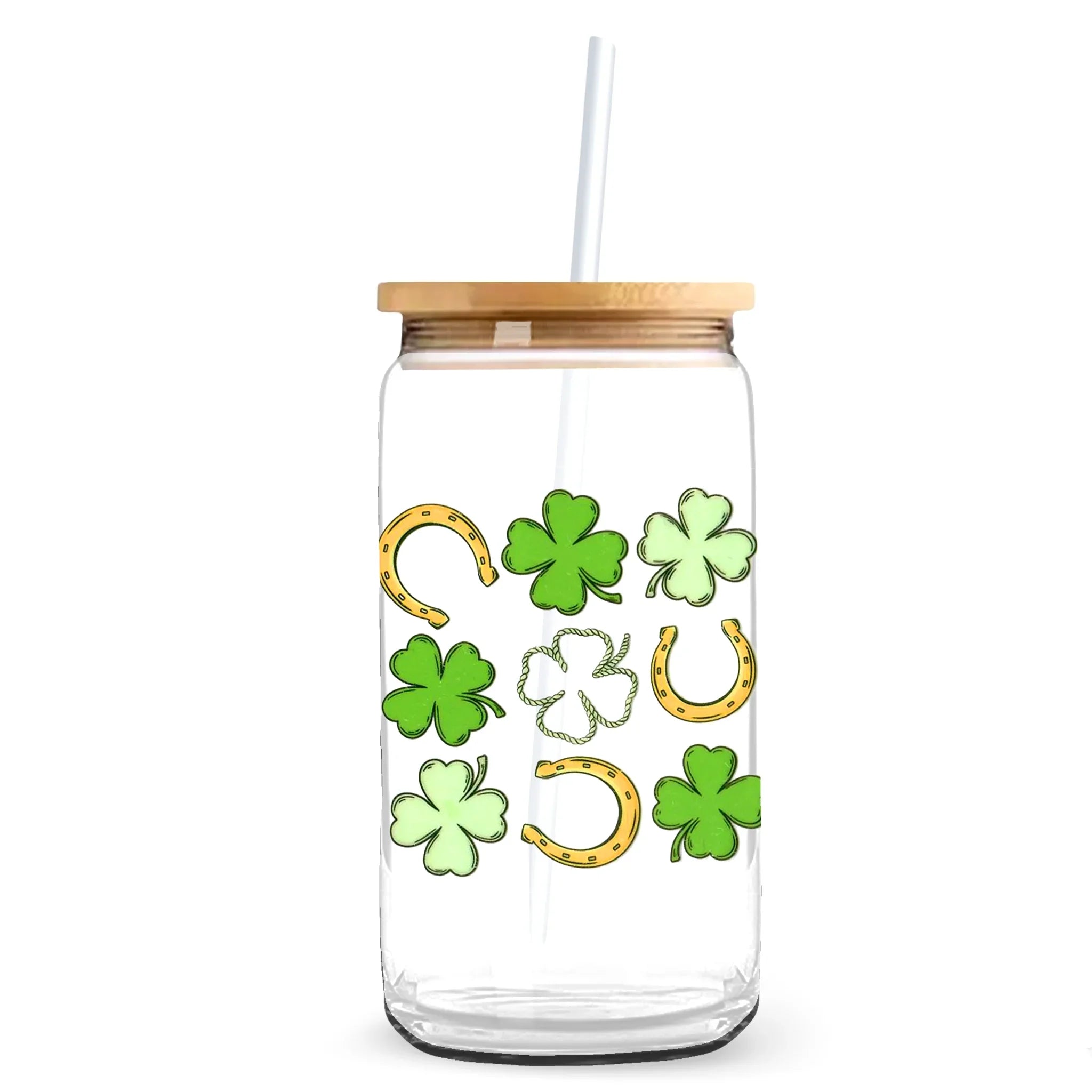 Master Maker Crafts -  UV DTF Decal - Four Leaf Fortune 2 Decals 3.5" (Cup NOT Included)