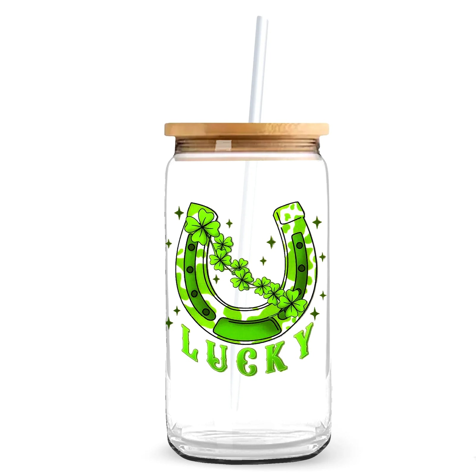 Master Maker Crafts -  UV DTF Decal - Green Lucky Horseshoe 2 Decals 3.5