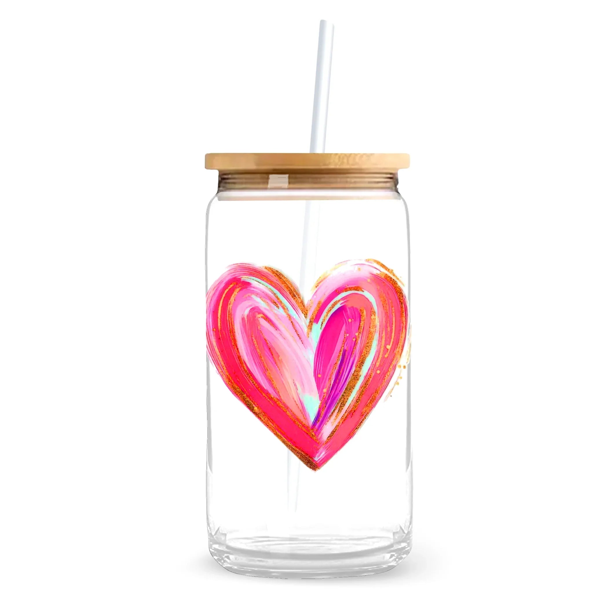 Master Maker Crafts -  UV DTF Decal - Painted Heart 2 Decals 3.5" (Cup NOT Included)