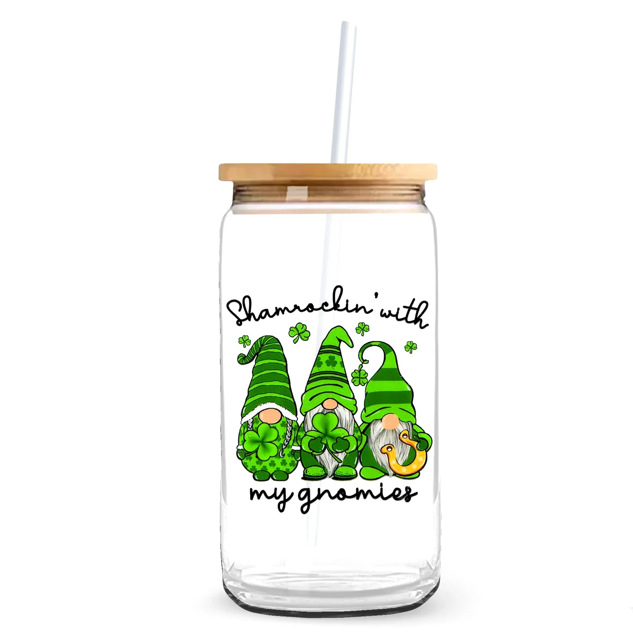 Master Maker Crafts -  UV DTF Decal - Shamrockin' With My Gnomies 2 Decals 3.5" (Cup NOT Included)