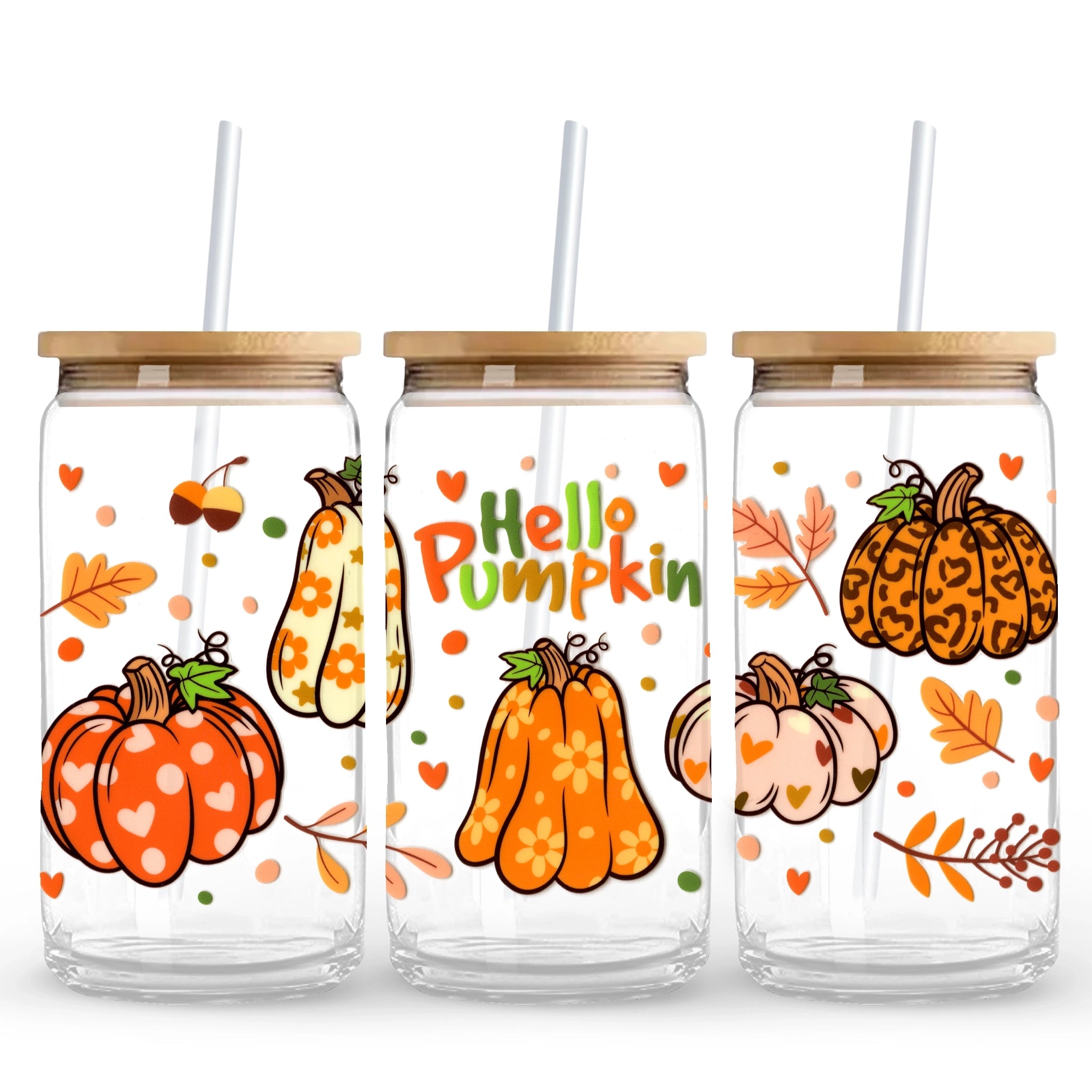 Master Maker Crafts -  UV DTF Wrap Only - Groovy Pumpkins 9.7" x 4.3" (Cup NOT Included) DIY Craft Warehouse