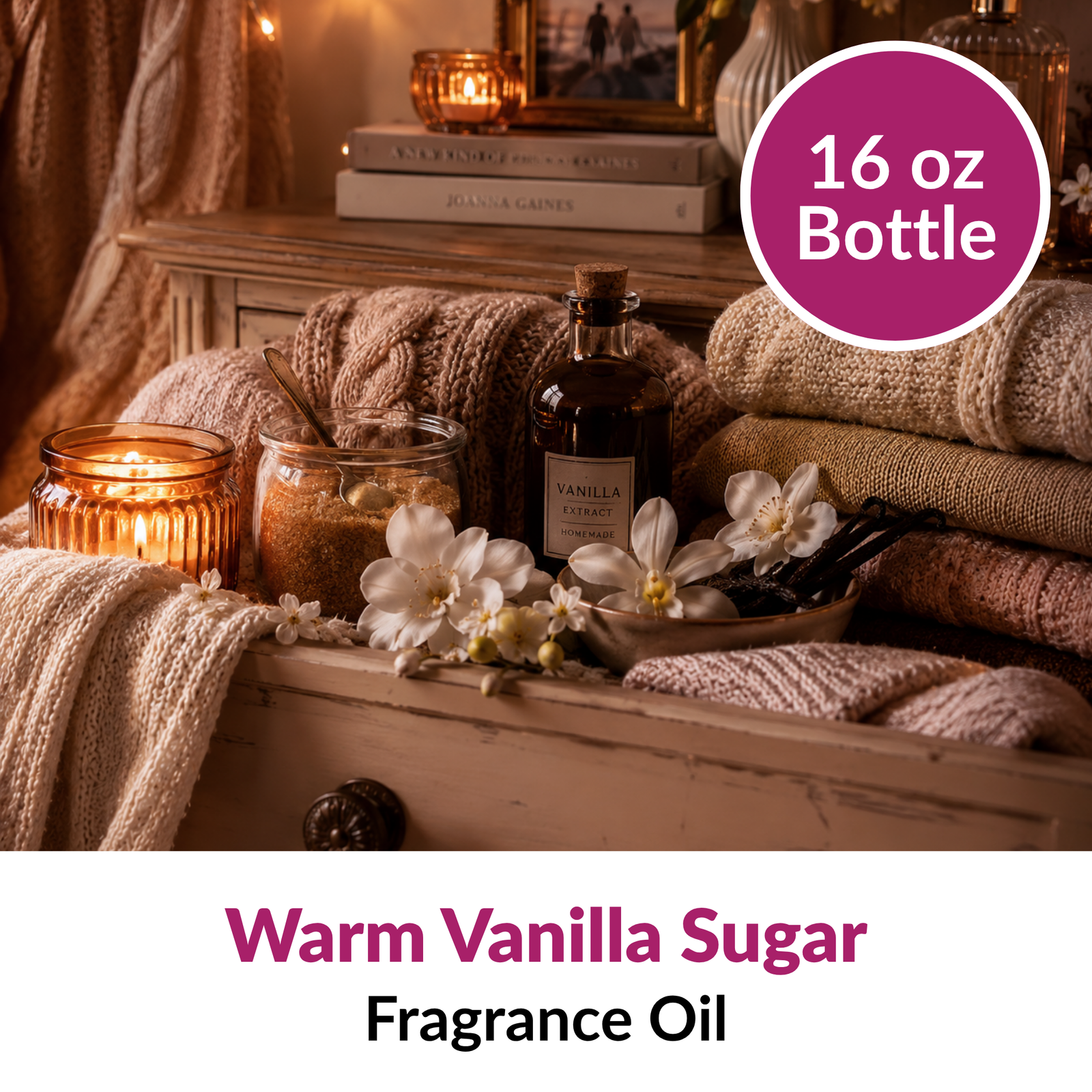 Image of Warm Vanilla Sugar Fragrance Oil (16 oz) sold at Master Maker Crafts. Wholesale prices and fast shipping.