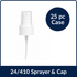 Sprayer & Cap White Smooth -24/410, 8" Dip Tube (1000/Case)