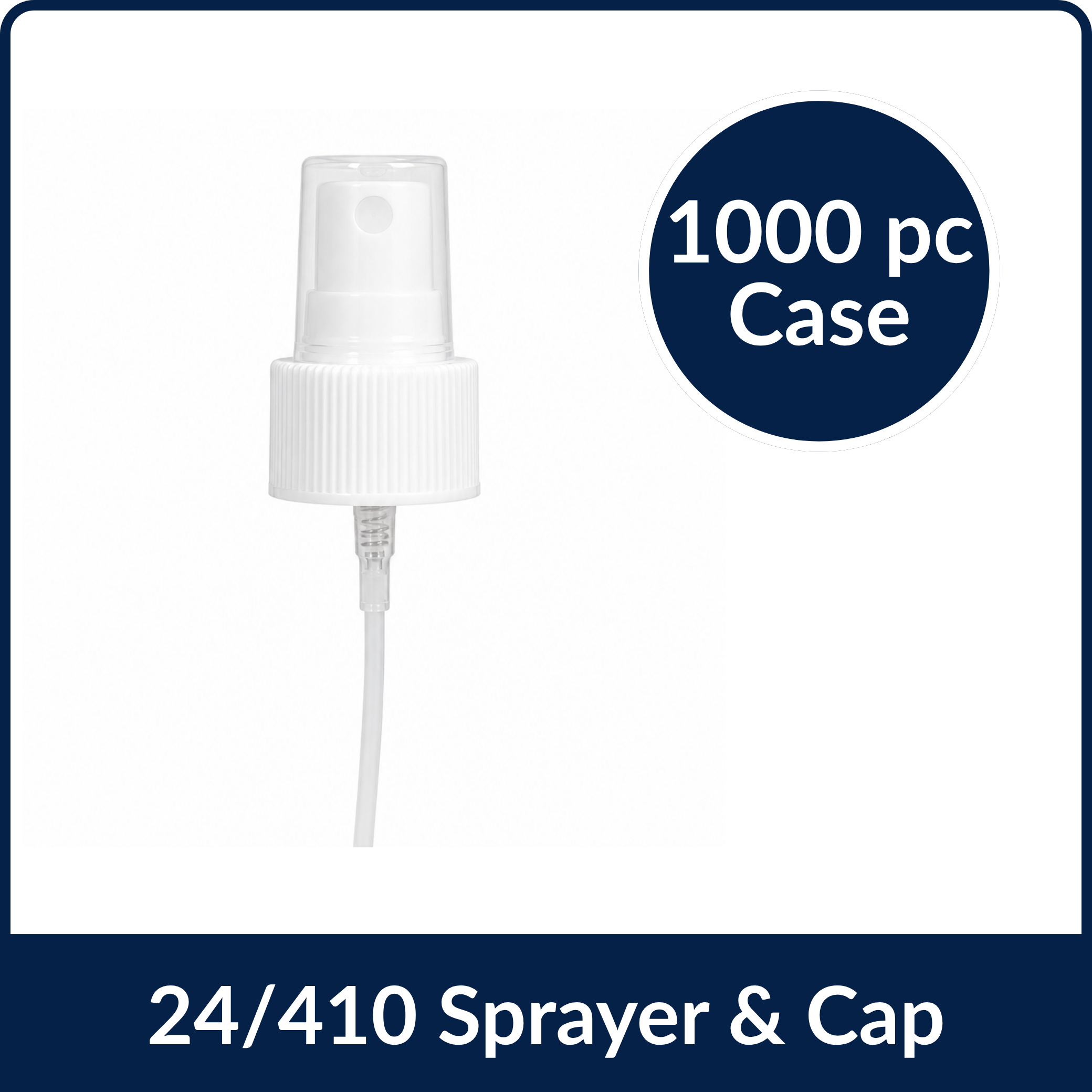 Sprayer & Cap White Smooth -24/410, 8" Dip Tube (1000/Case)