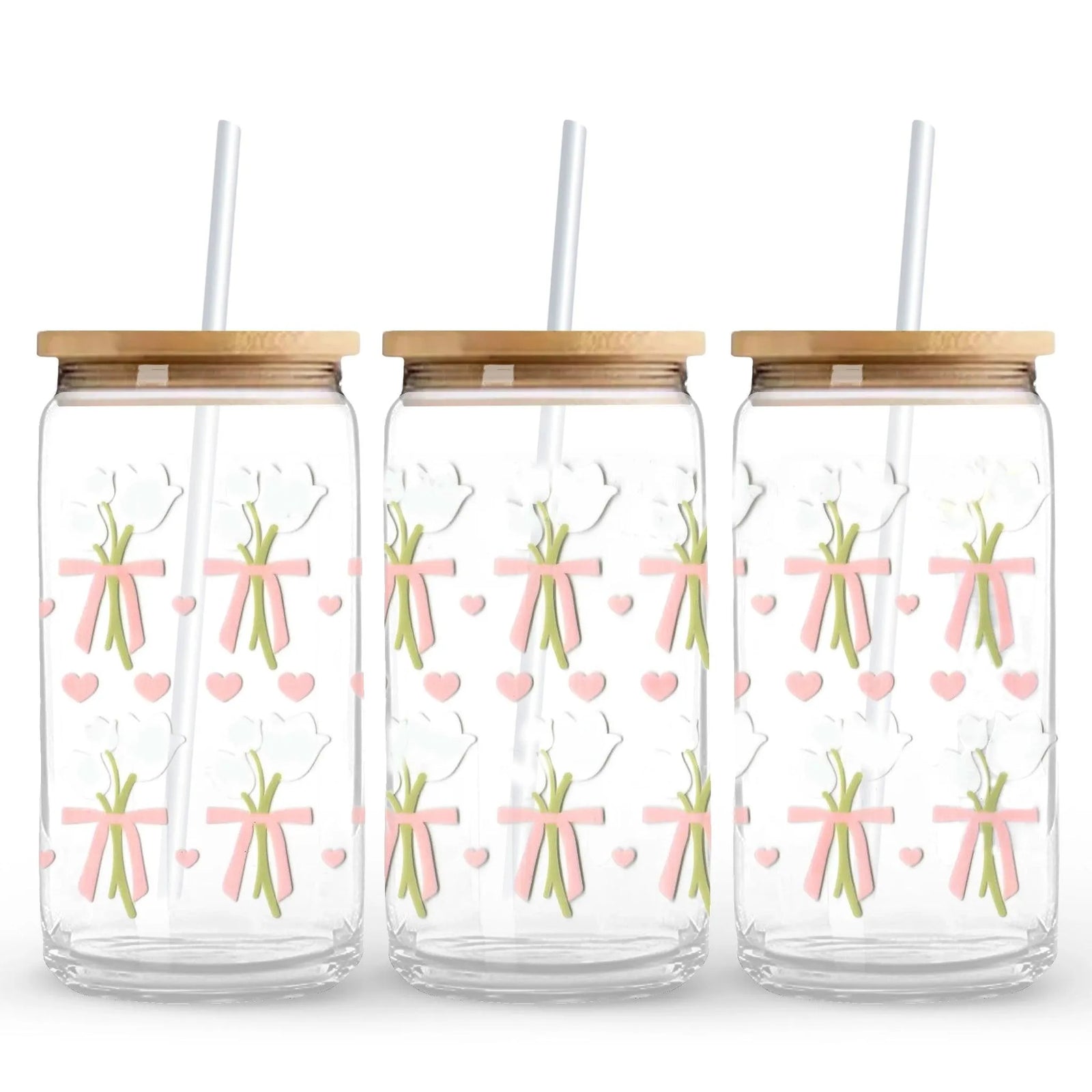 UV DTF Wrap - White Tulip Bouquet - DIY Craft Warehouse