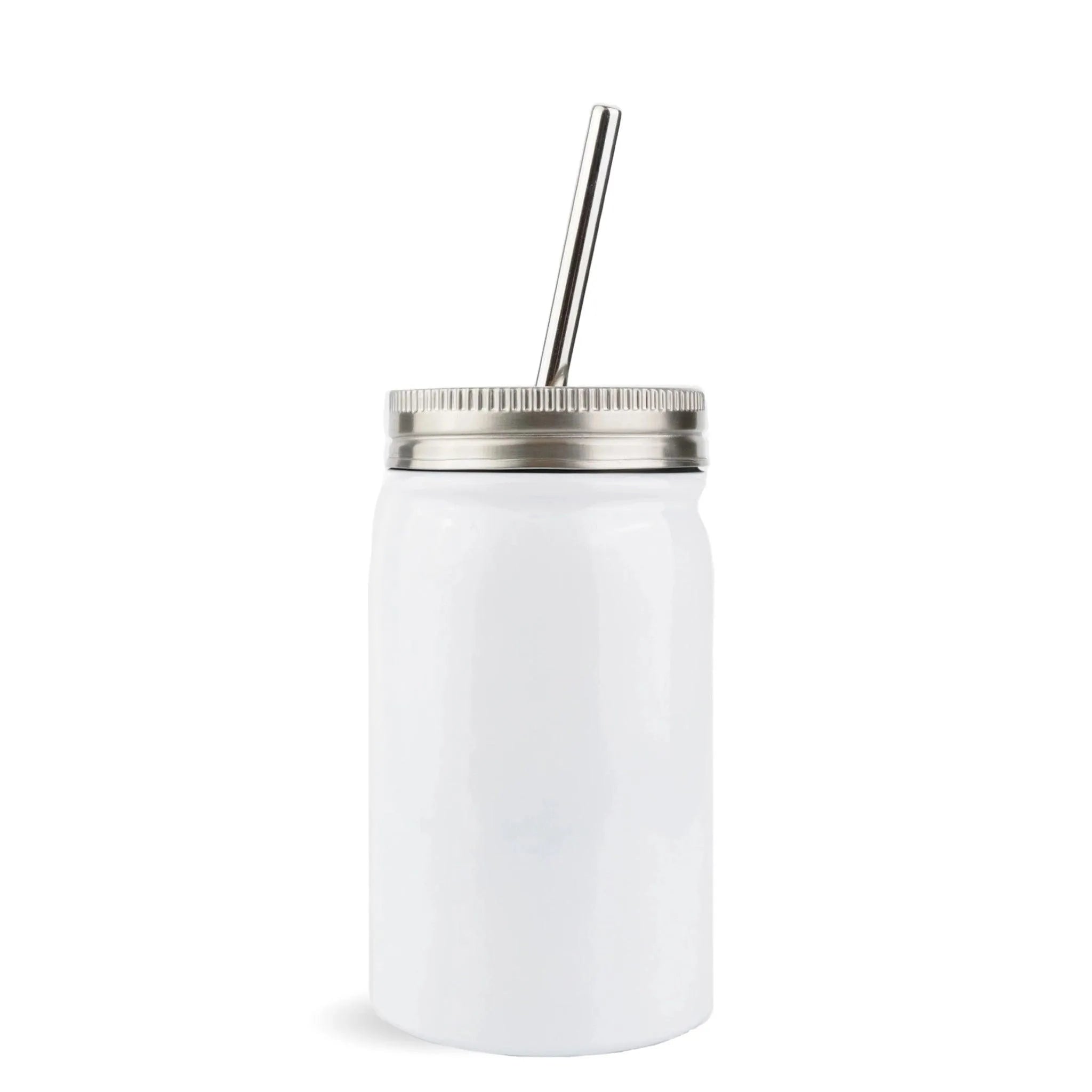 Stainless Steel Mason Jar - Glossy White - DIY Craft Warehouse DIY Craft Warehouse