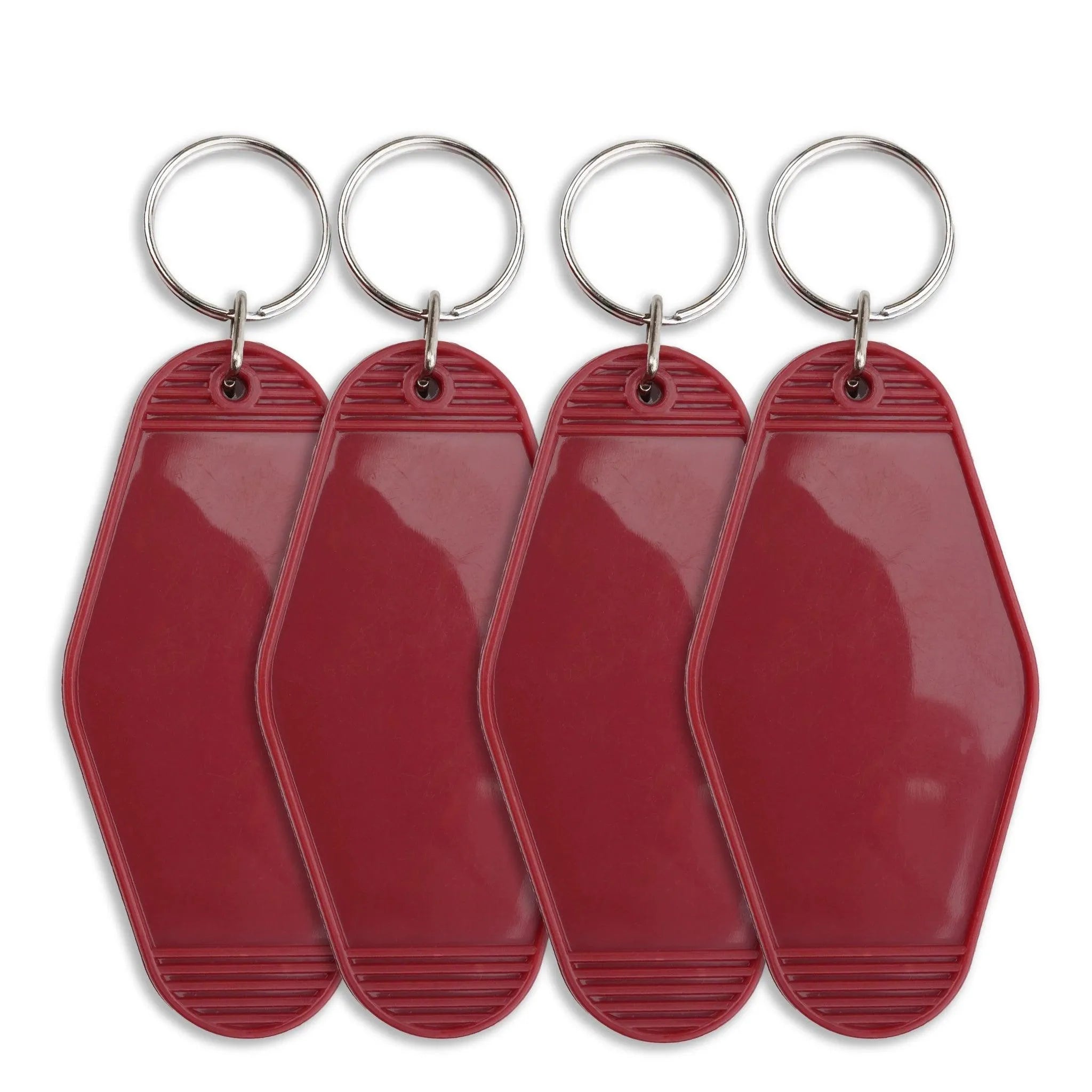 Retro Motel Keychain with Silver Ring - Wine Red - DIY Craft Warehouse DIY Craft Warehouse