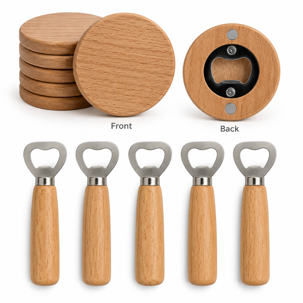 Wood Bottle Openers Assorted - 2125/LOT