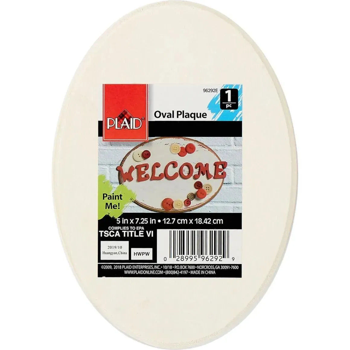 Wood Oval Plaque - 5