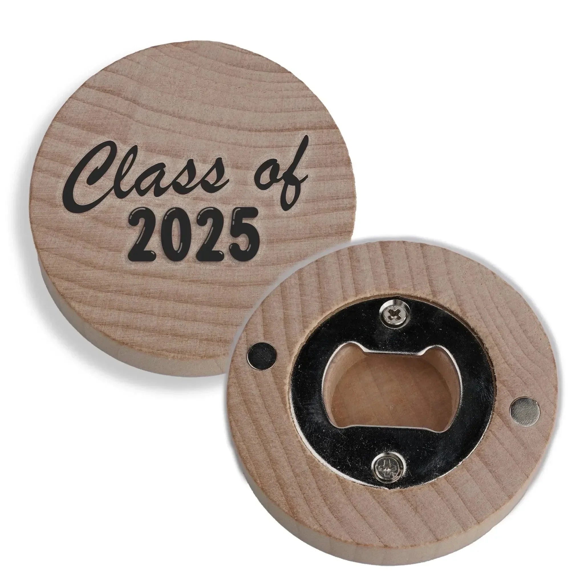 Image of Wood Round Bottle Opener with Magnet (5 Pack - 2.5") sold at Master Maker Crafts. Wholesale prices and fast shipping.