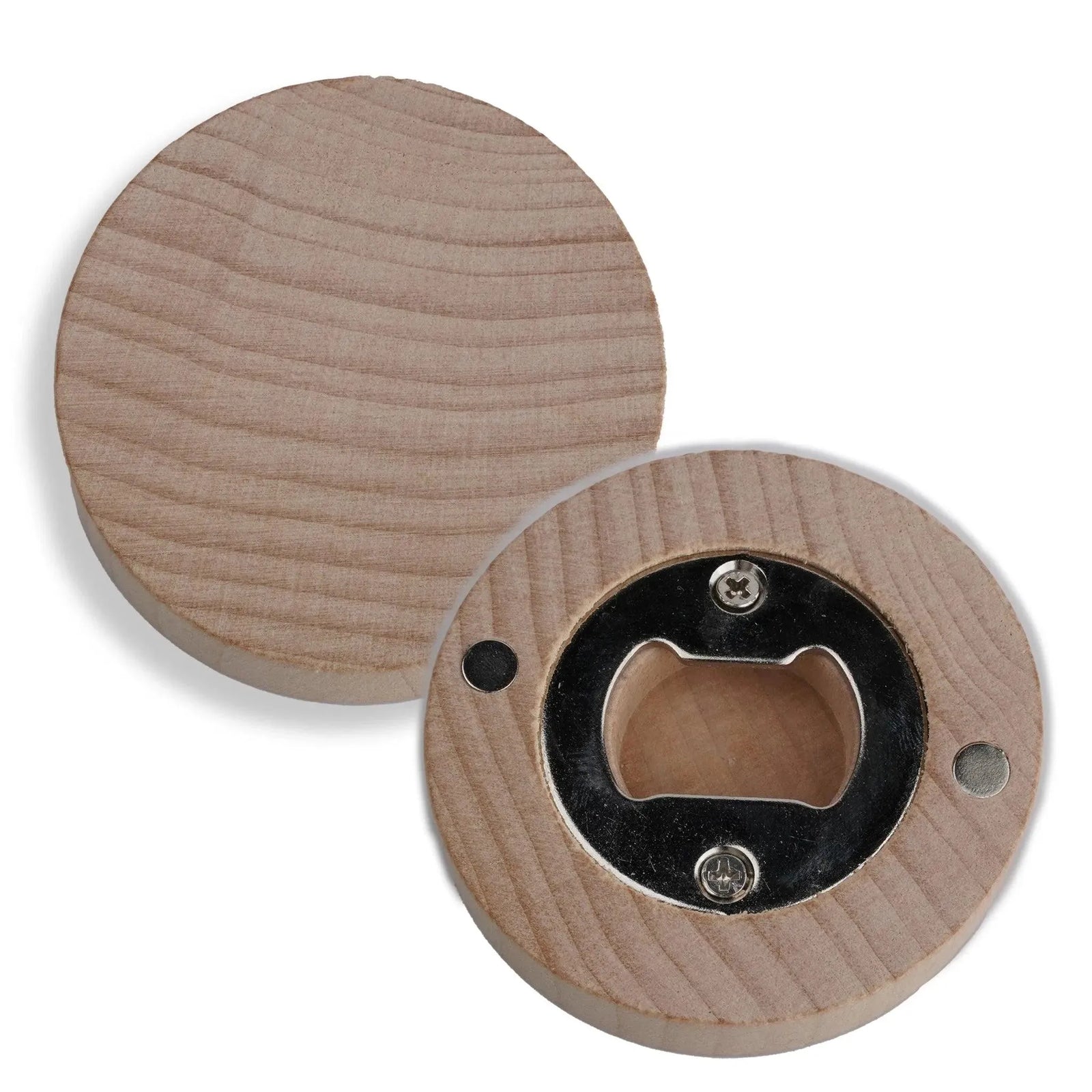 Wood Round Bottle Opener with Magnet (5 Pack) - DIY Craft Warehouse