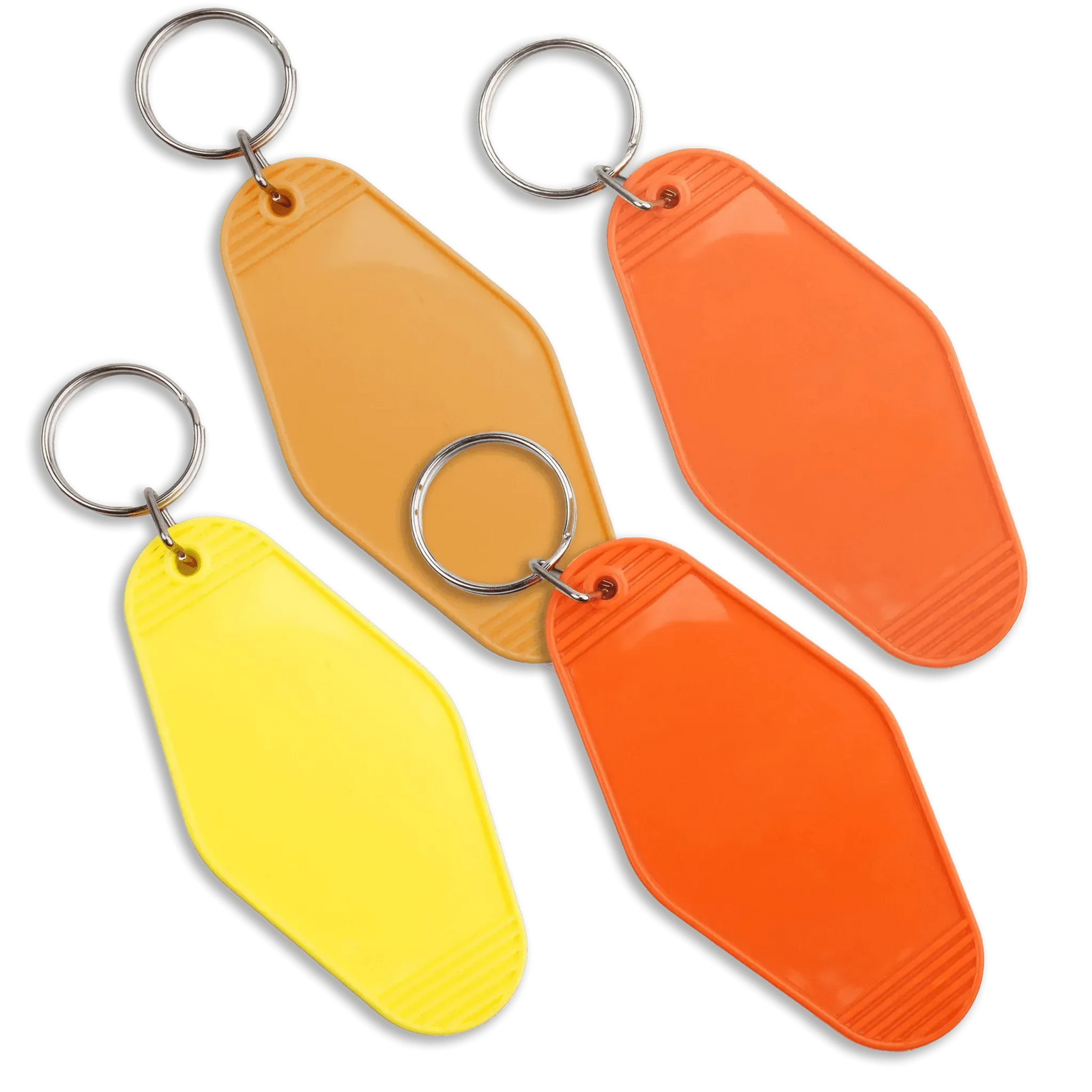 Retro Motel Keychain with Silver Ring - Yellow - DIY Craft Warehouse