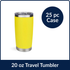 20 oz Travel Tumbler - Yellow (25 Piece CASE)