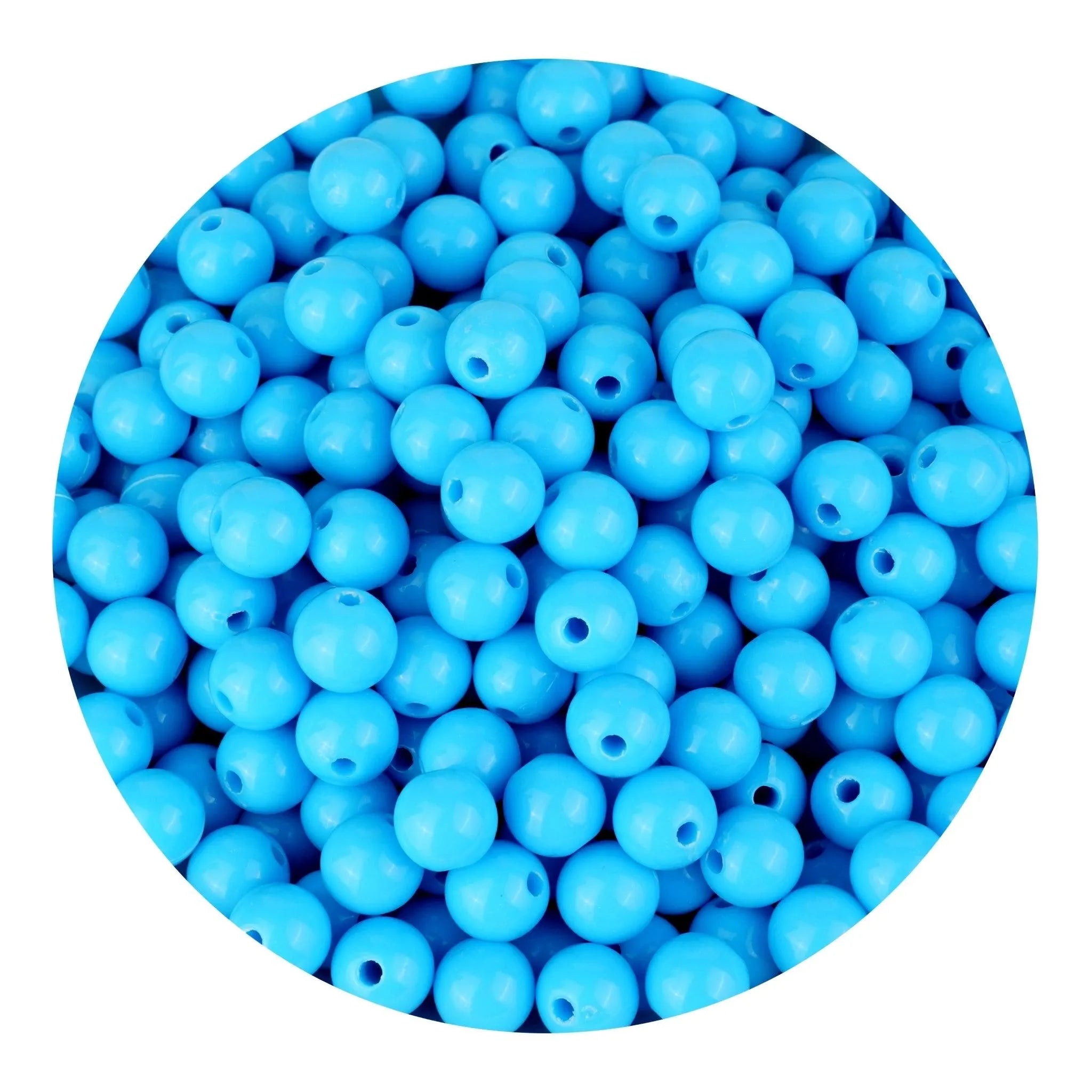 Acrylic Round String Beads - Light Blue - DIY Craft Warehouse DIY Craft Warehouse