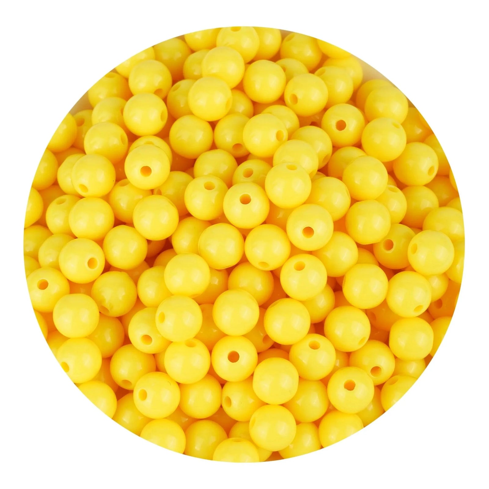 Acrylic Round String Beads - Yellow - DIY Craft Warehouse