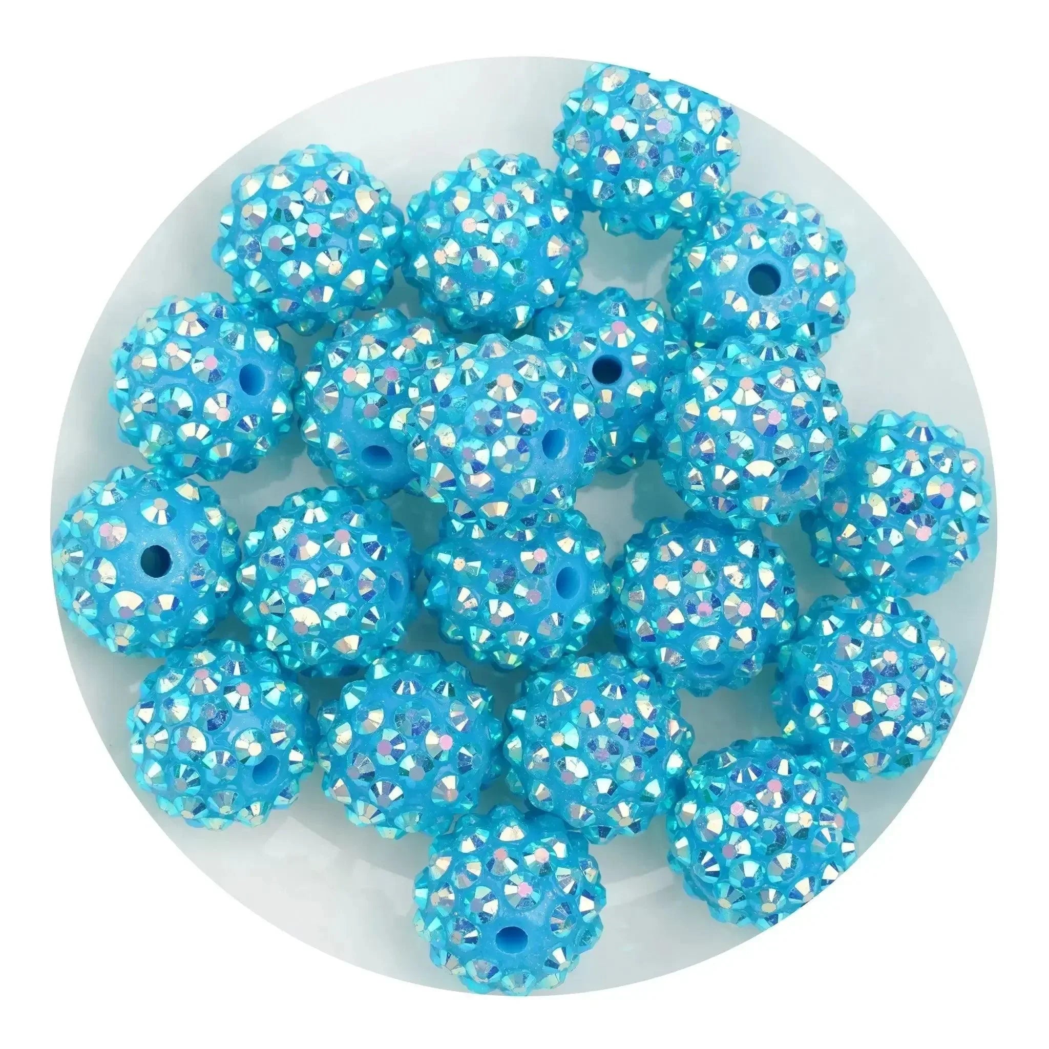 String A Bling Acrylic Round String Bubblegum Bling Beads - Blue (16mm) | Bulk Prices
